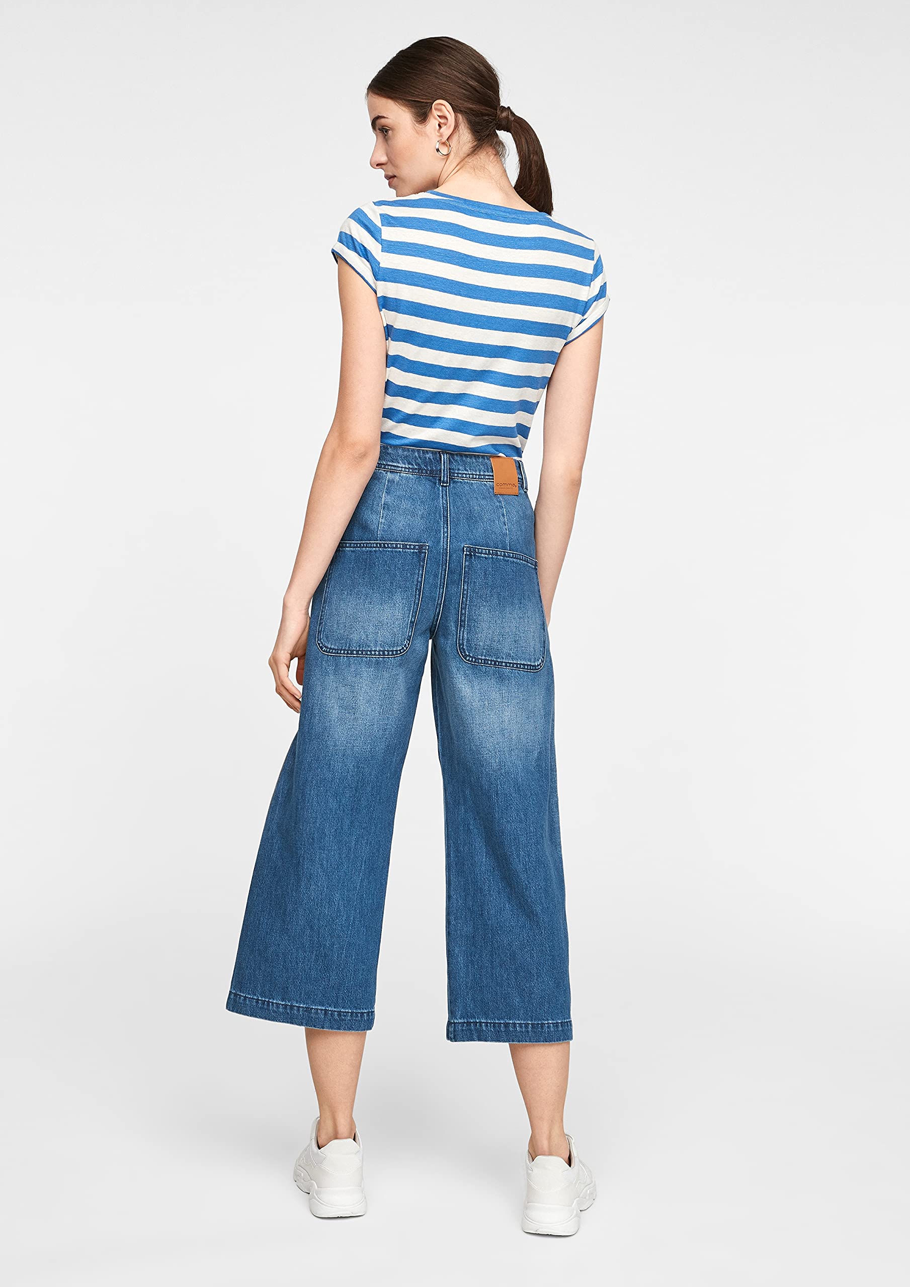 comma-culotte-jeans-damen-denim-high-rise-wide-leg-casual image 6
