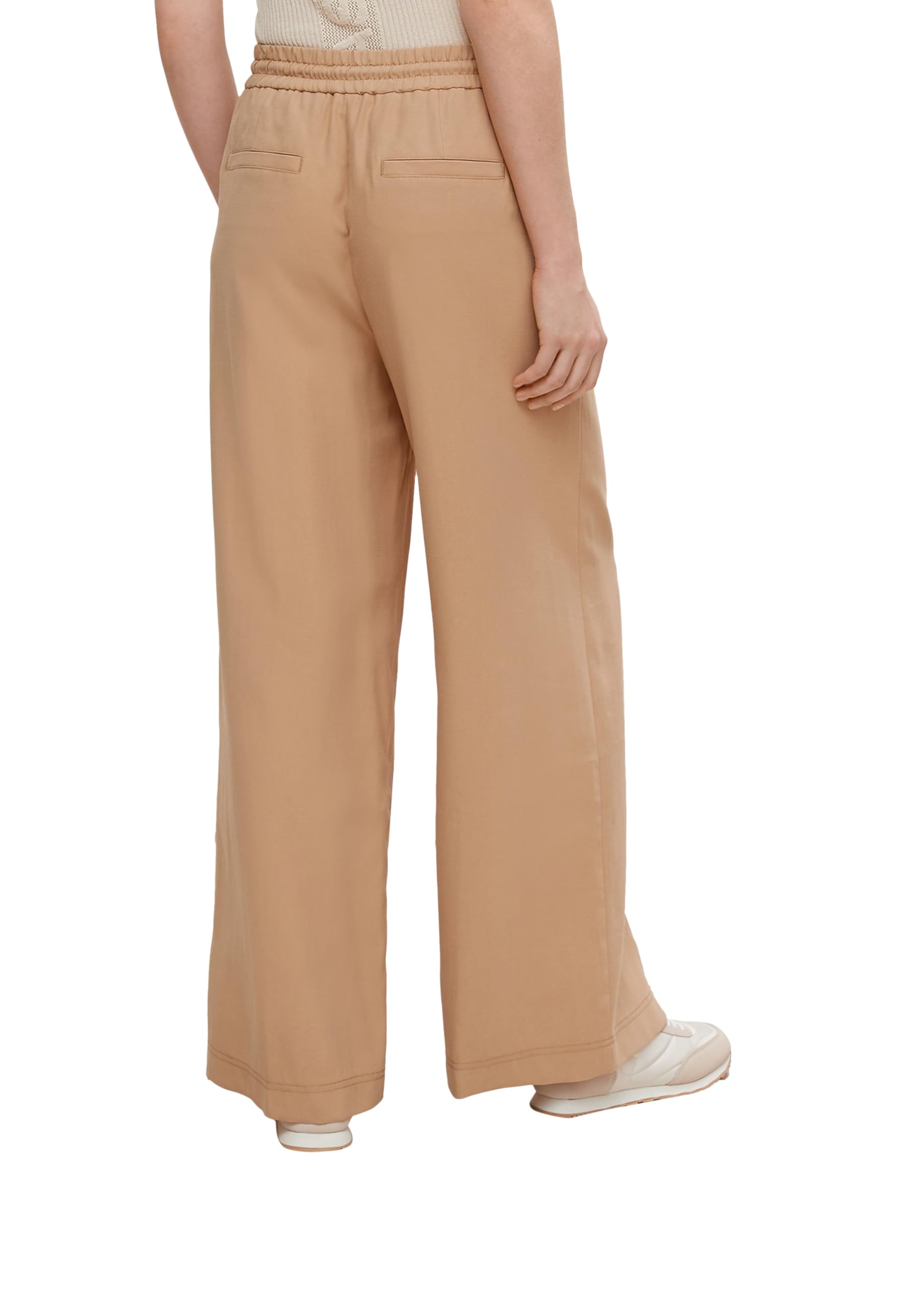 comma-trousers-marlenehose-gr-44-beige-saumschlitz-gummibund image 2