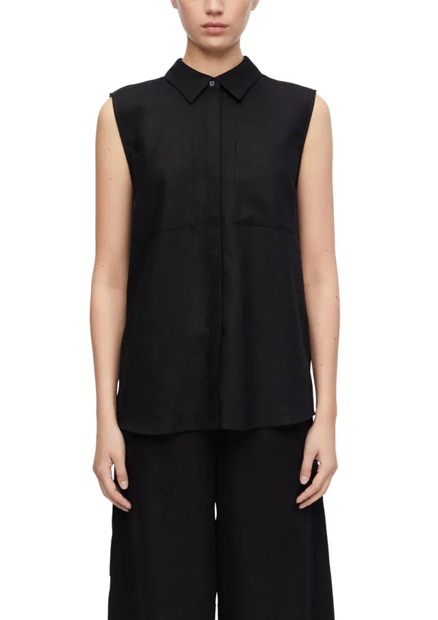 comma-2180863-bluse-leinen-mix-schwarz image 1