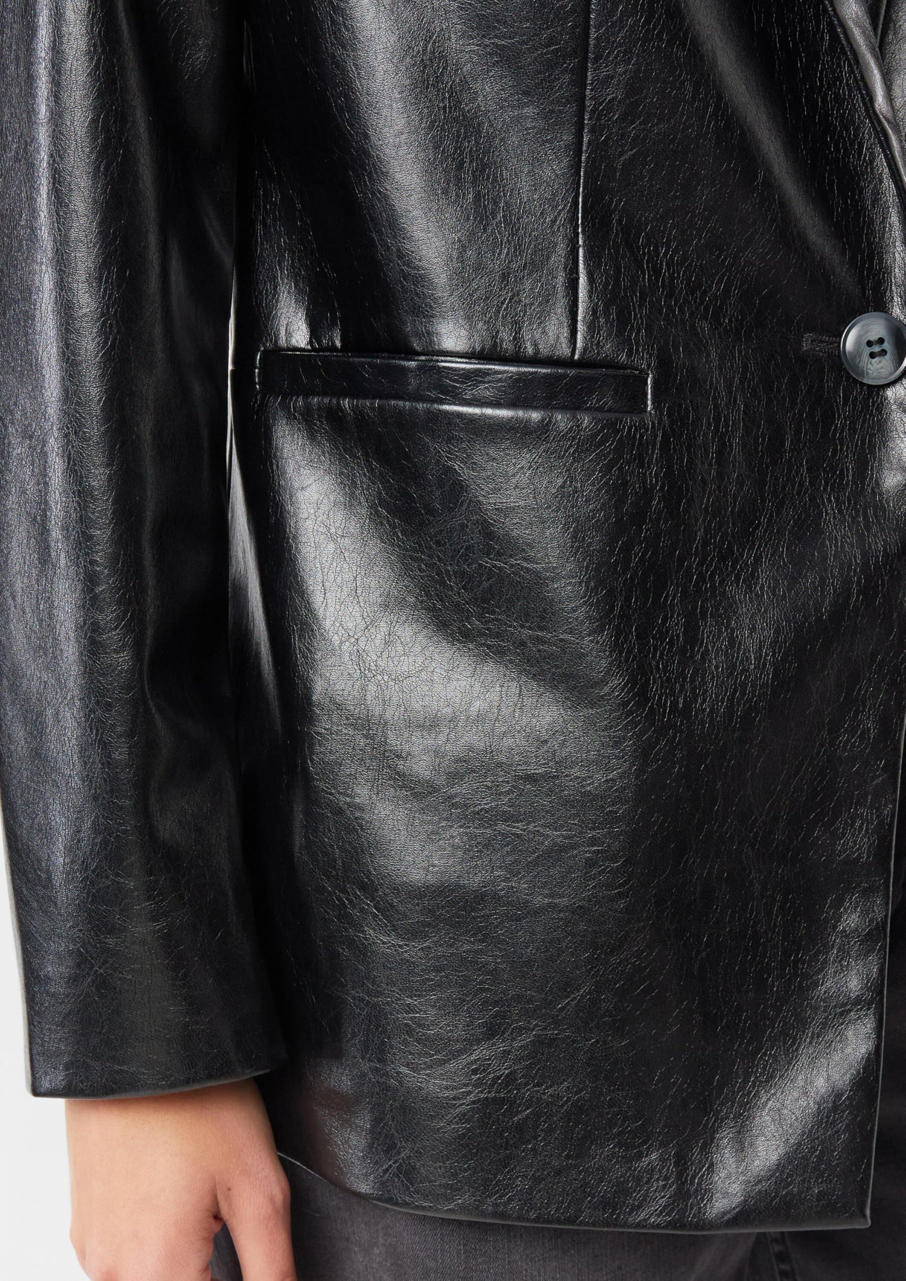 comma-lockerer-blazer-aus-kunstleder-gr-e-34-schwarz image 4