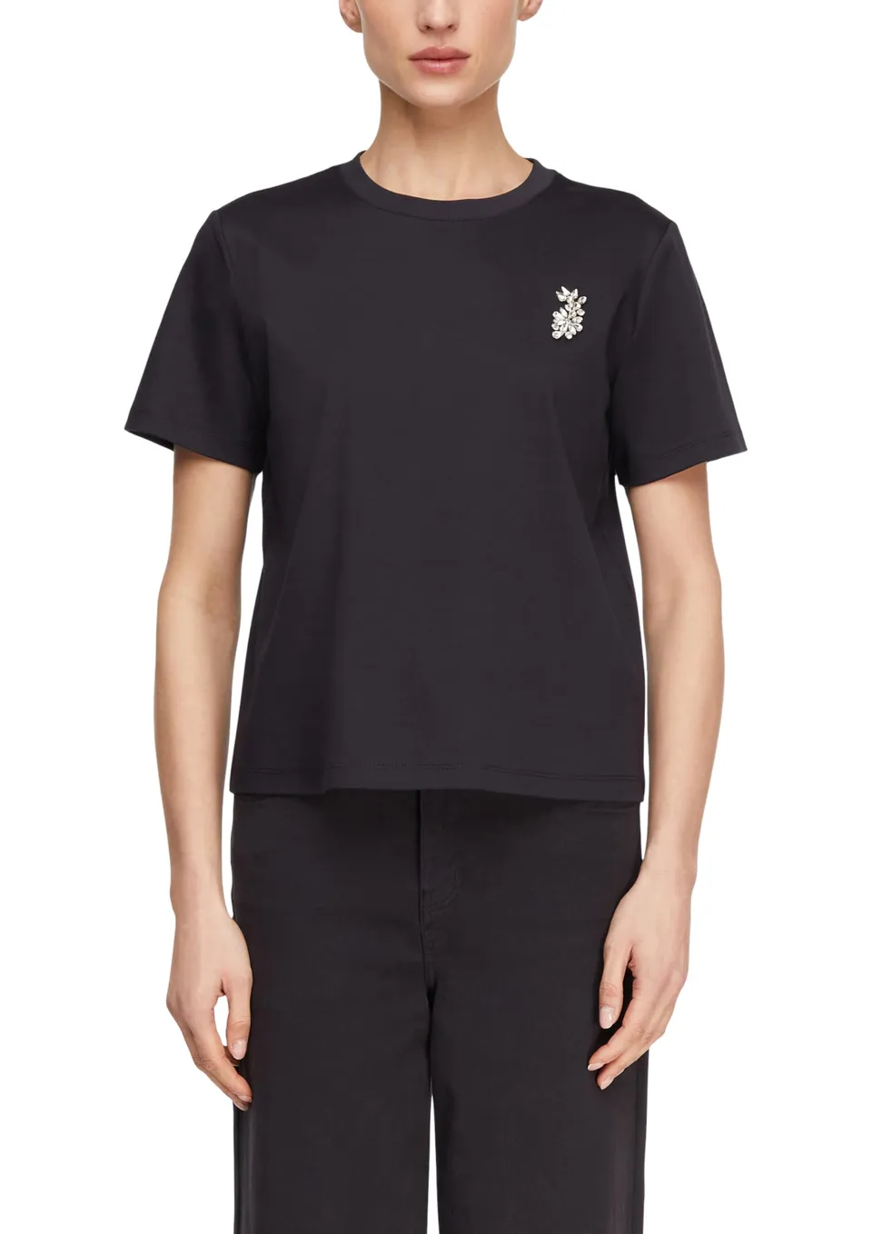 comma-t-shirt-regular-rundhals-schmucksteine-gr-40 image 1
