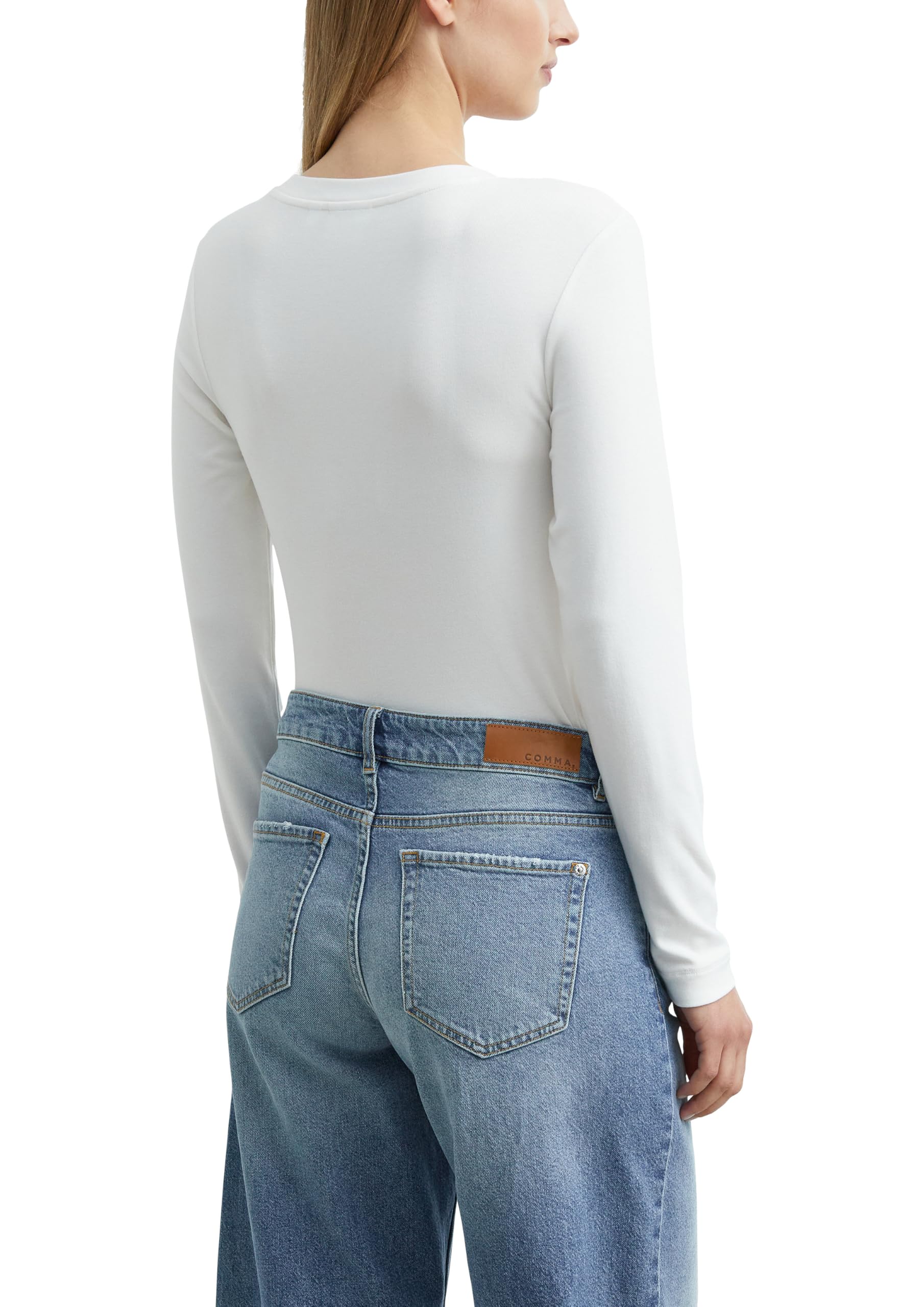 comma-langarm-shirt-slim-fit-jersey-wei-gr-34-rundhals image 2