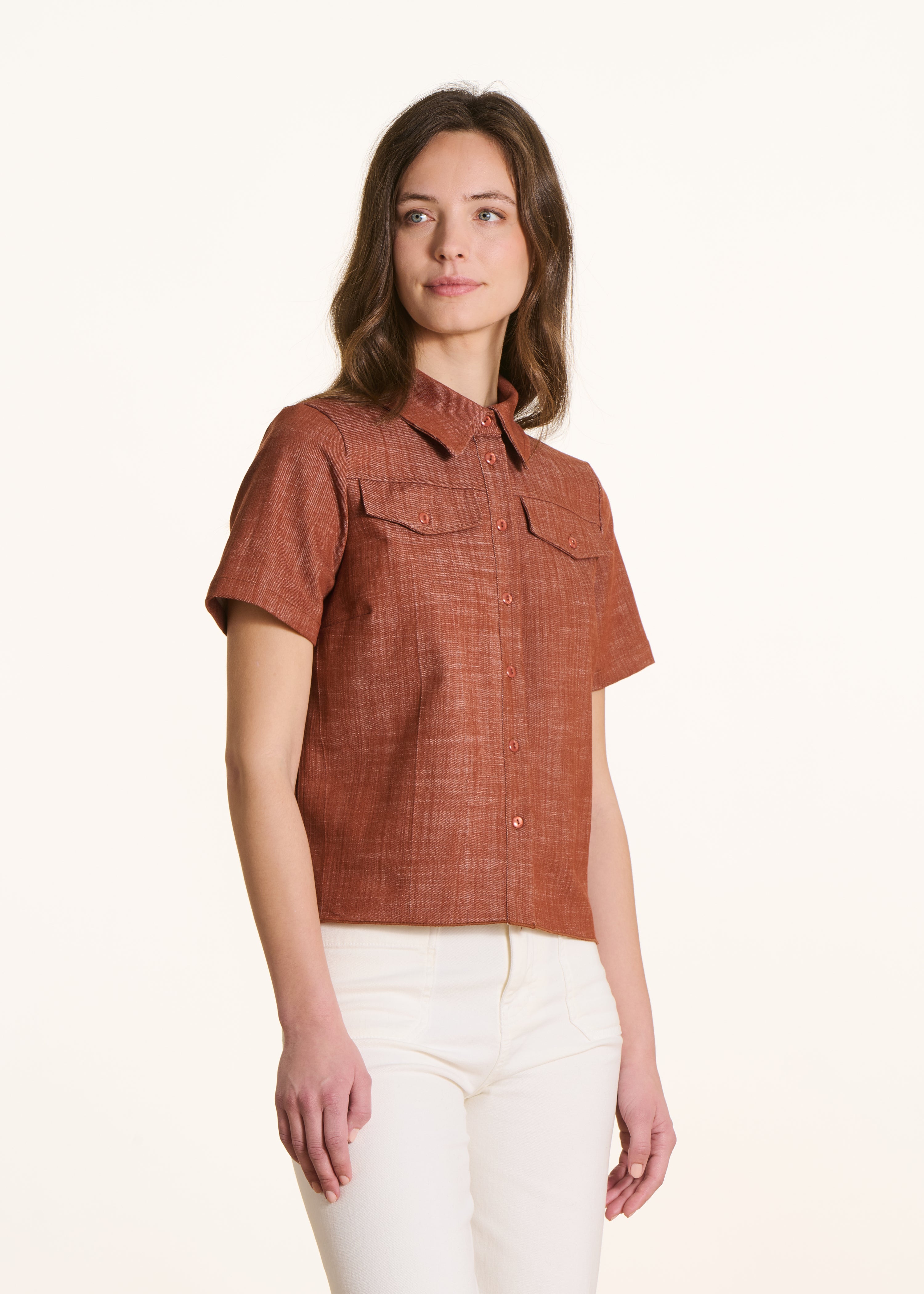la-f-e-marabout-e-chemises-denimhemd-terracotta-kurzarm image 1