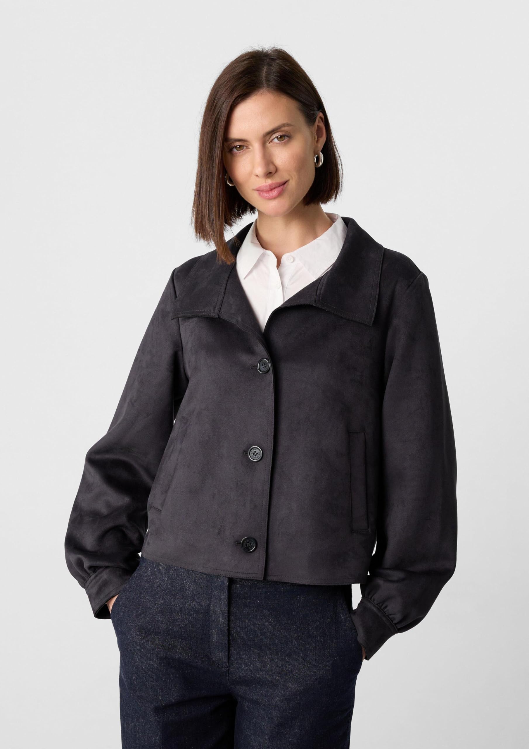comma-velourslederoptik-jacke-kurzjacke-gr-e-34-ballon-rmel image 3
