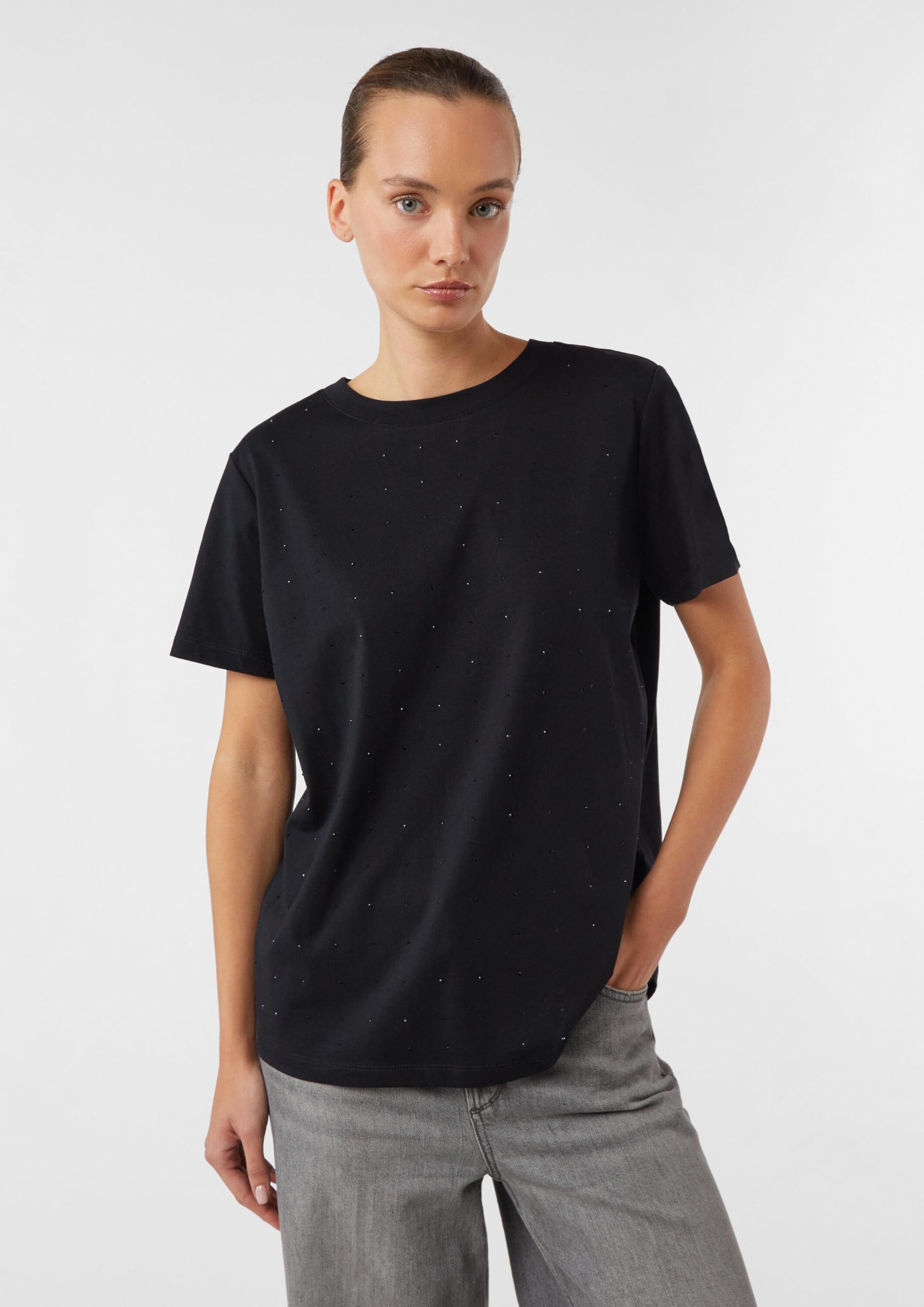 comma-t-shirt-kurzarm-schmucksteine-schwarz-34-38 image 3