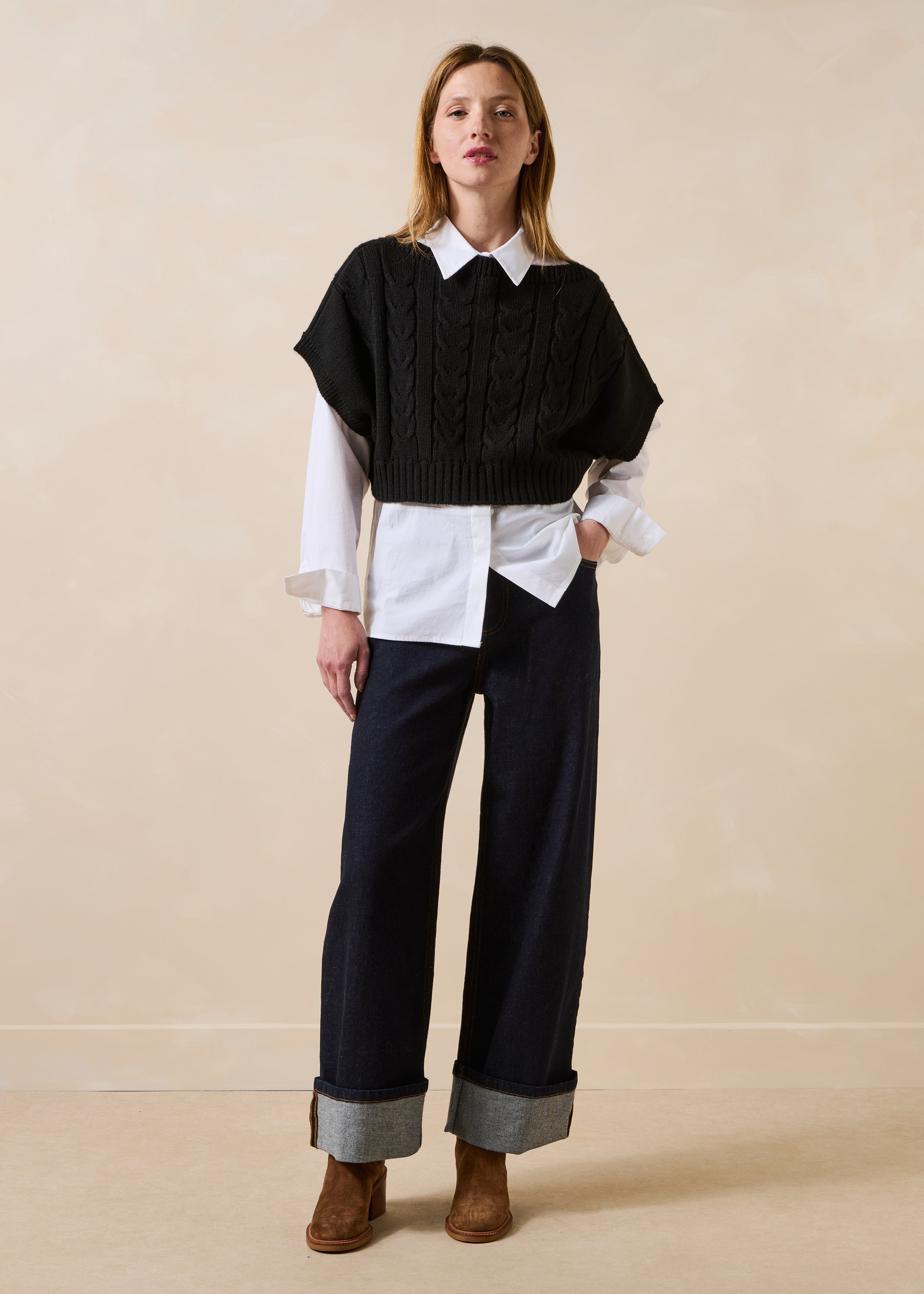 la-f-e-marabout-e-gliter-pullover-schwarz-cropped-wolle image 2