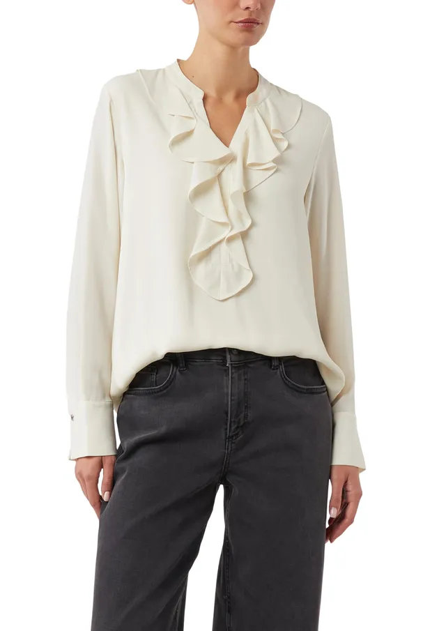 comma-2175657-bluse-mit-volant-langarm-gr-44 image 1