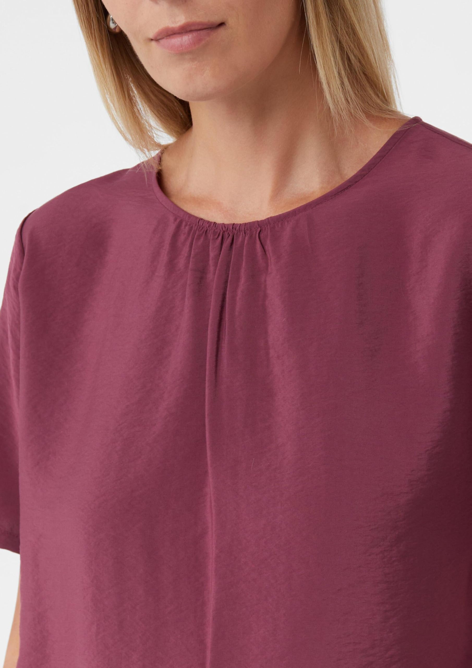 comma-bluse-kurzarm-raffung-regulierbarer-saum-36 image 4