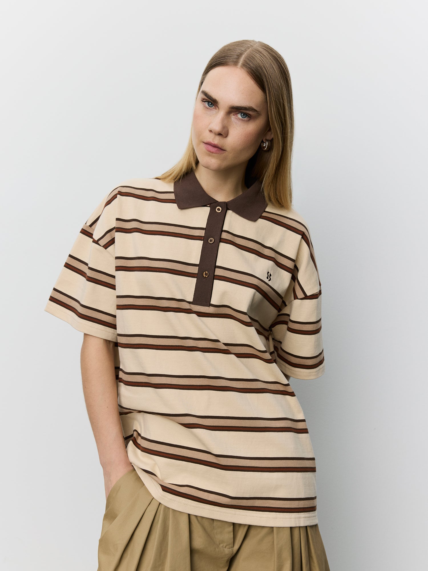 sofie-schnoor-women-pilsw-polo-t-shirt-braun-gestreift-baumwolle image 5