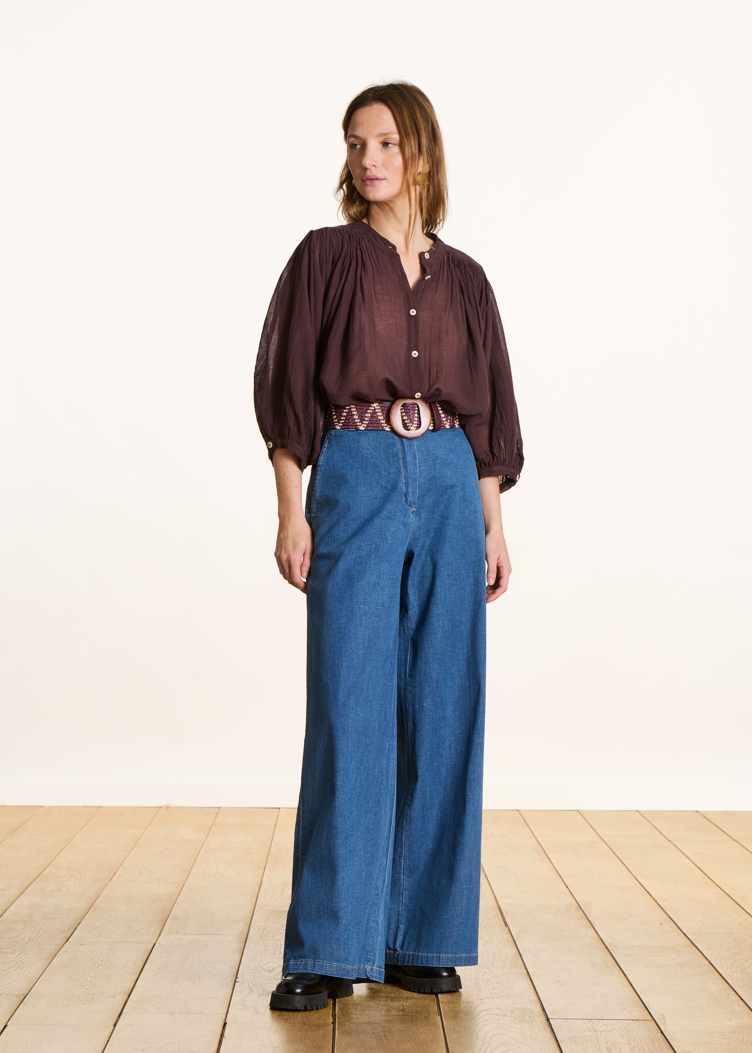 la-f-e-marabout-e-bluse-voile-baumwolle-braun-damen image 2