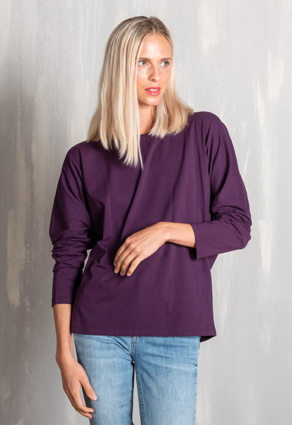 moshiki-w25-top-g4-fledermaus-top-bio-baumwolle-aubergine-s image 1