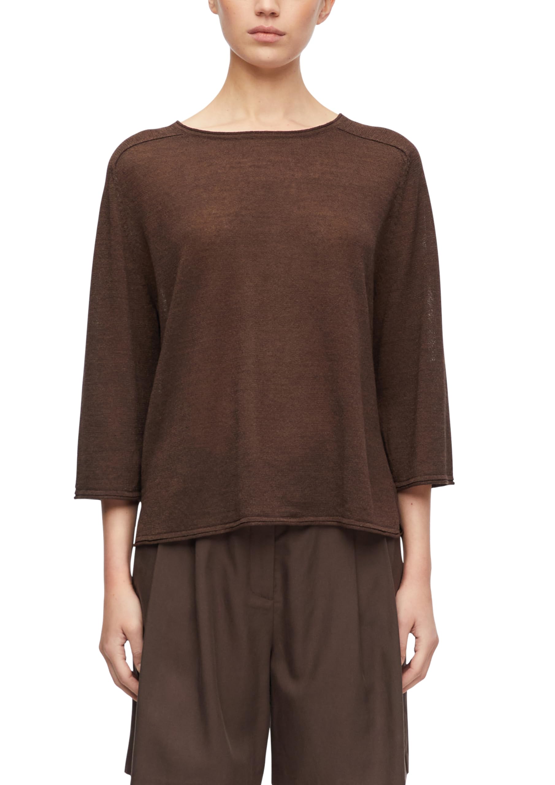 comma-knitwear-strickpullover-gr-38-dunkelbraun-3-4-arm image 1