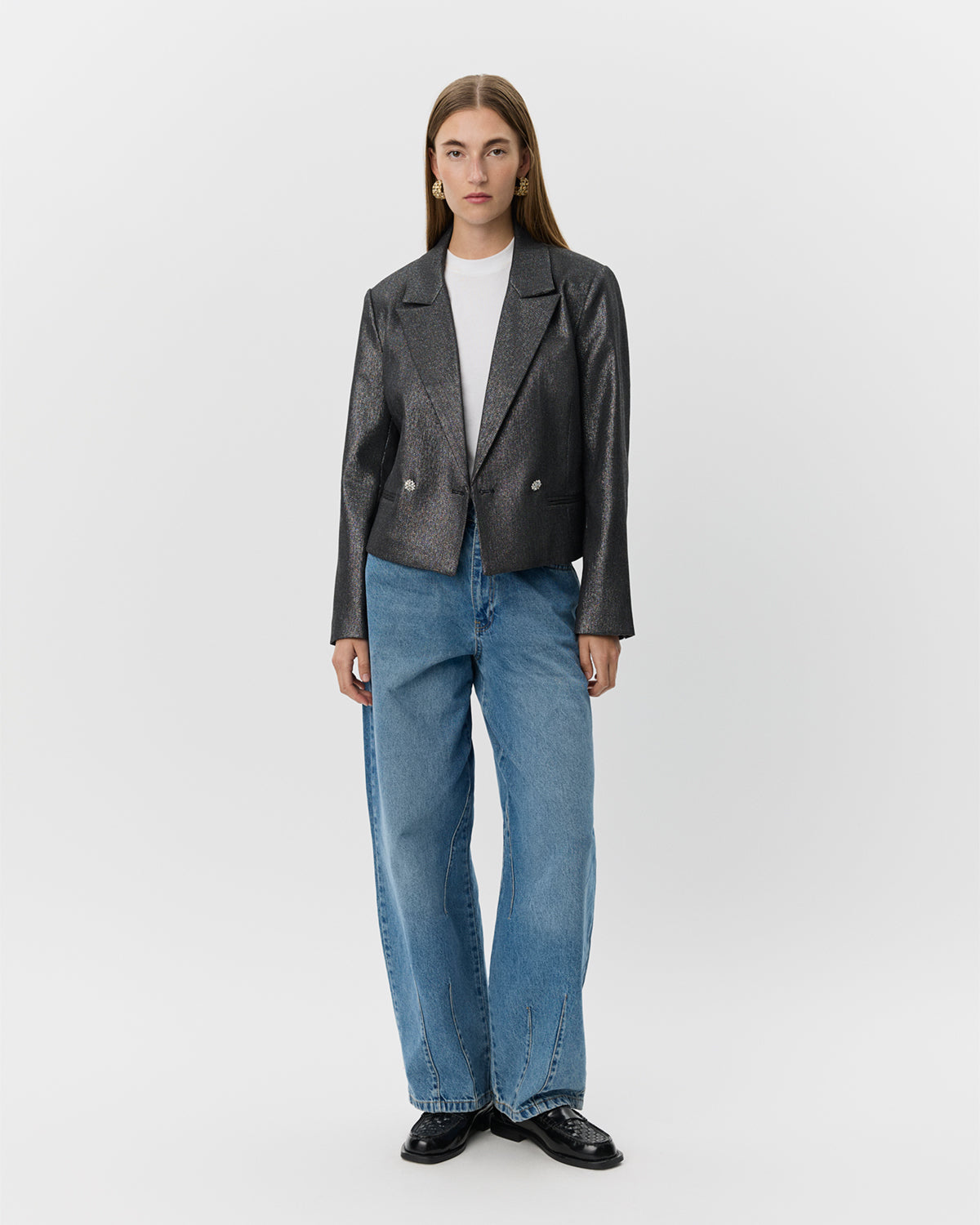 sofie-schnoor-women-imogensw-blazer-cropped-black-glitter image 2