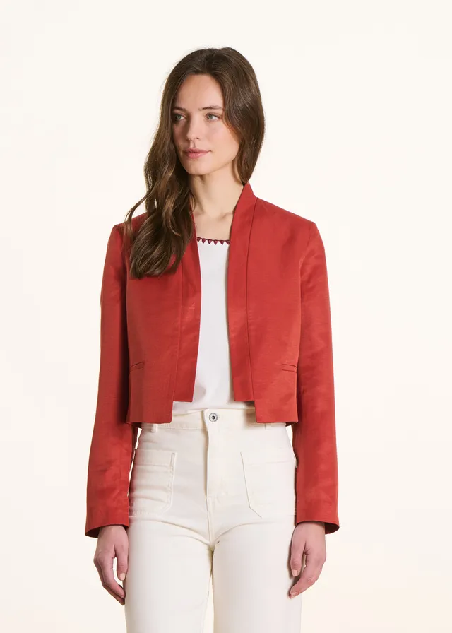 la-f-e-marabout-e-jacke-brique-kurz-leinen-34-46 image 1
