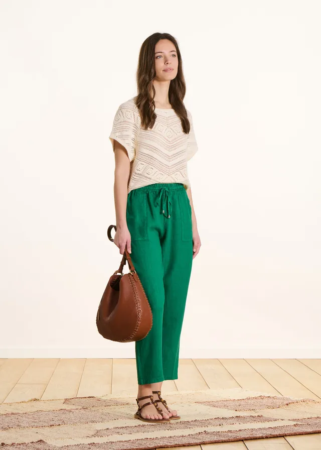 la-f-e-marabout-e-pantalons-7-8-leinenhose-gr-n-weites-bein image 1