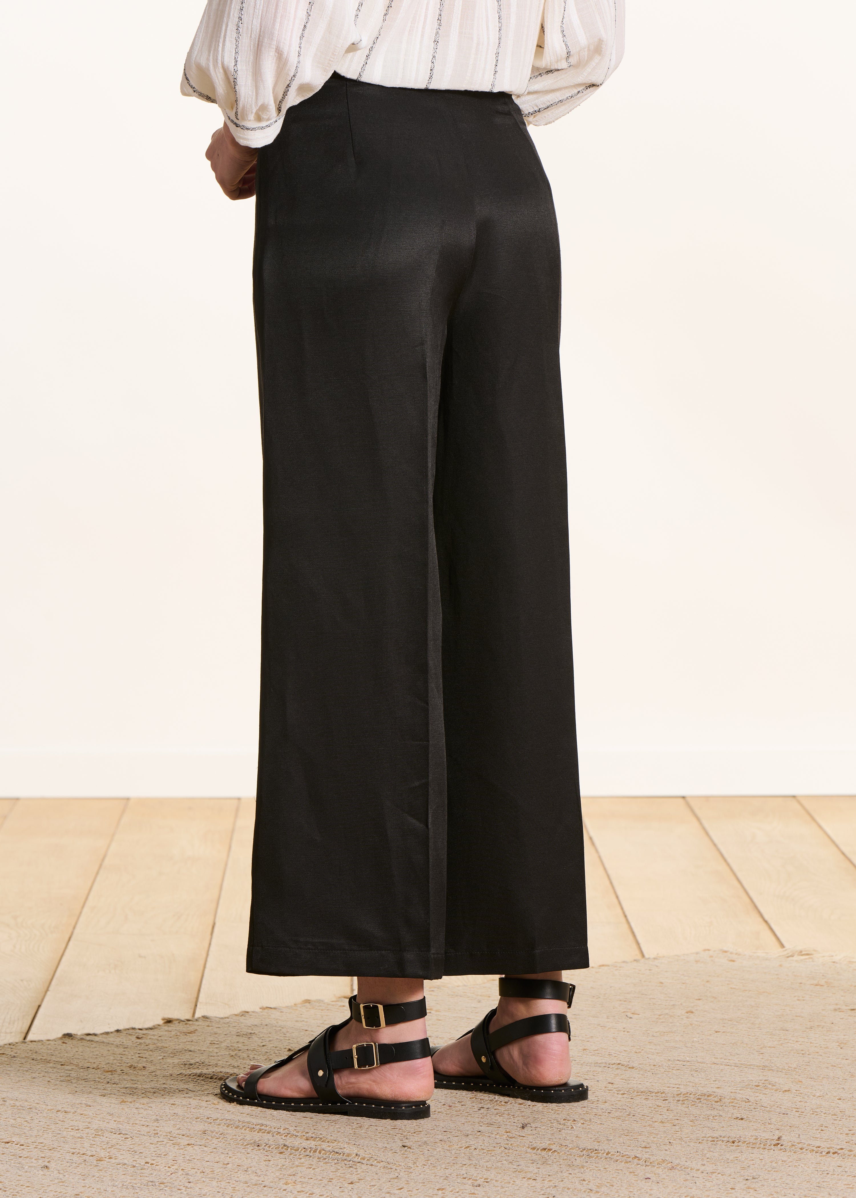 la-f-e-marabout-e-fulano-hose-damen-schwarz-7-8-leinen-weit image 3