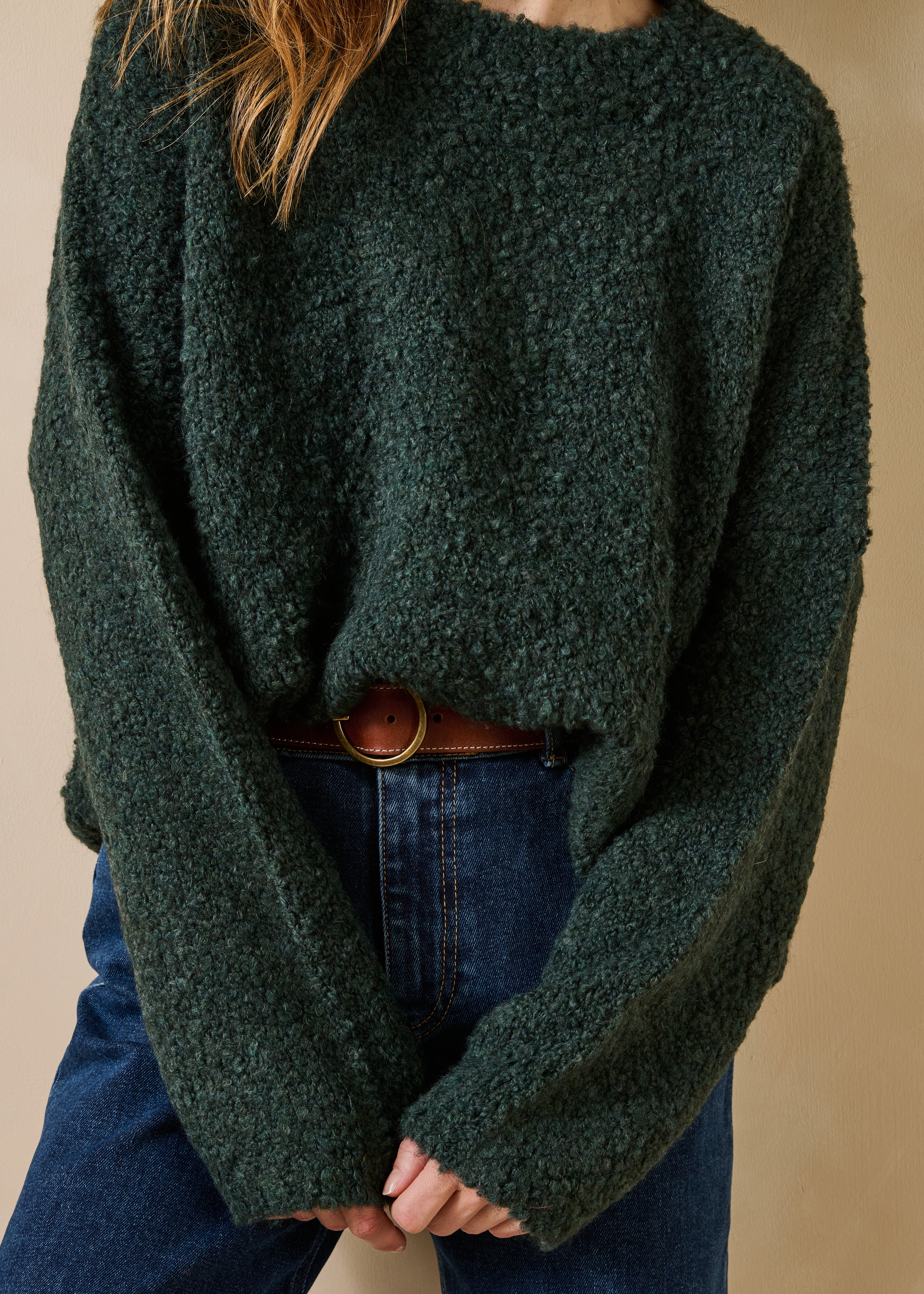 la-f-e-marabout-e-tresia-pullover-gr-n-boucl-wolle-alpaka image 5