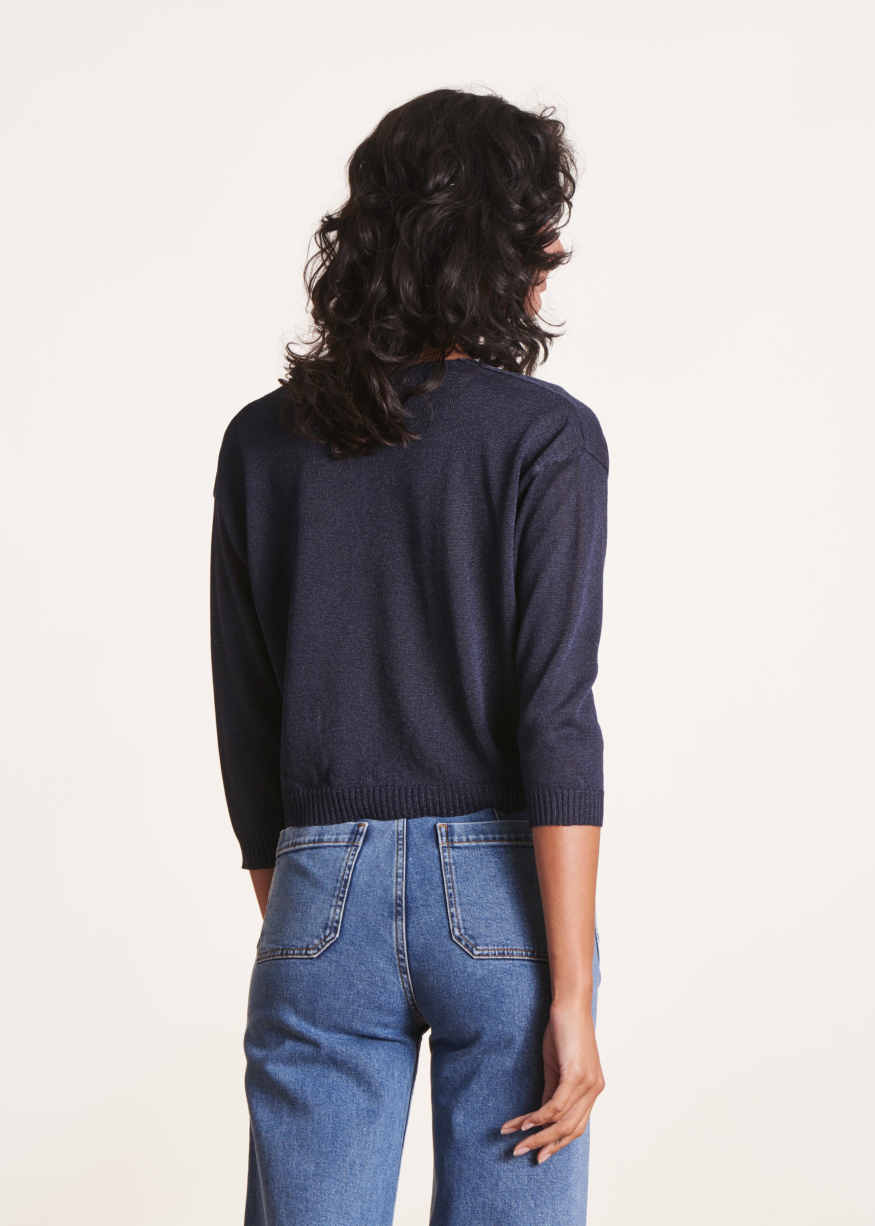 la-f-e-marabout-e-strickweste-damen-marine-s-v-ausschnitt image 3