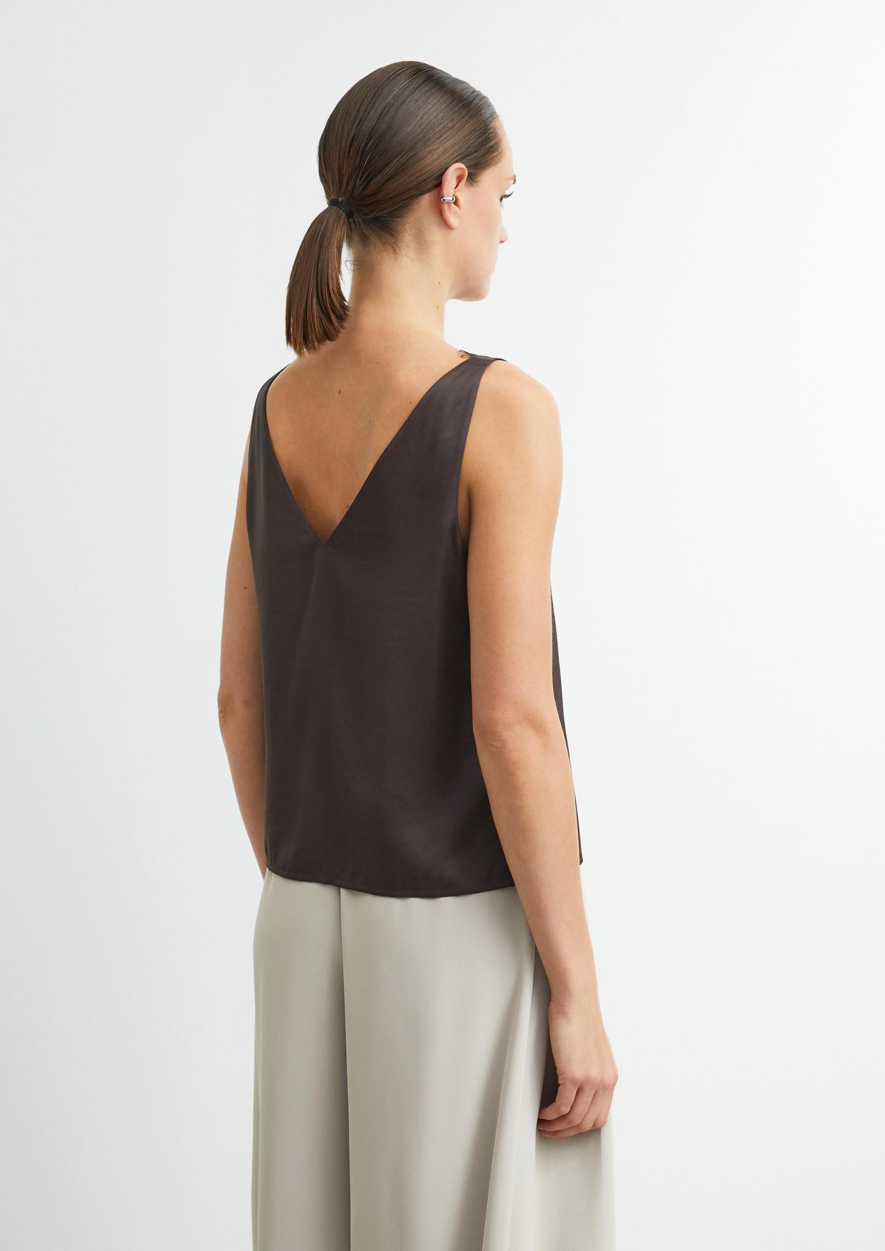 comma-bluse-v-ausschnitt-spitze-satin-rmellos image 7