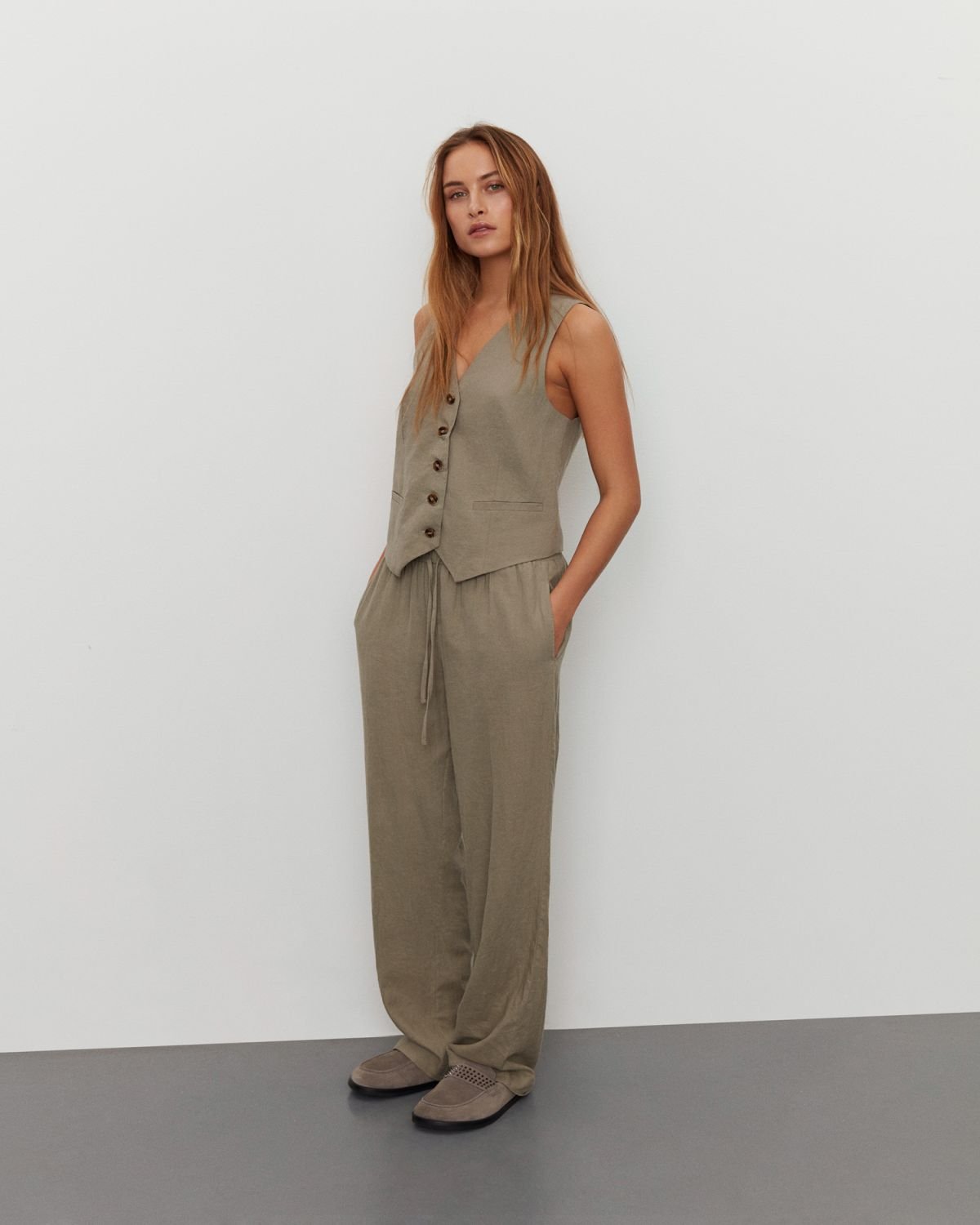 sofie-schnoor-women-abigailesw-hose-khaki-army-leinenmix-weit image 4