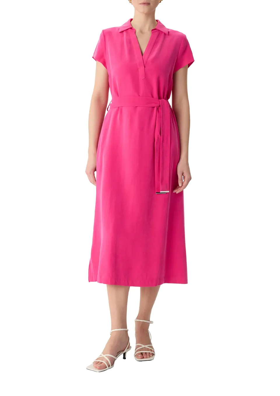 comma-midikleid-viskosemix-v-ausschnitt-rosa-gr-38 image 1