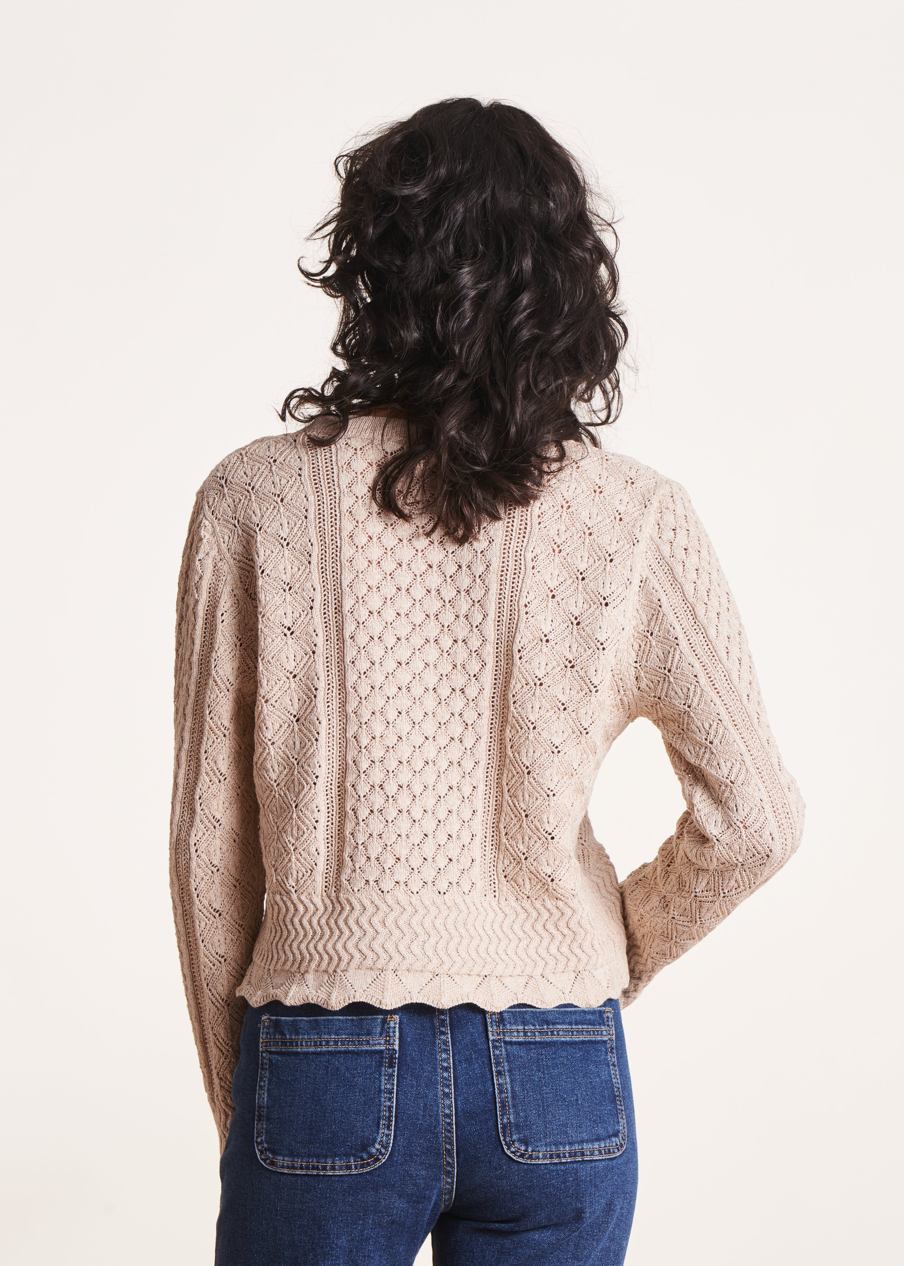 la-f-e-marabout-e-dinan-gilet-damen-beige-meliert-baumwolle image 3