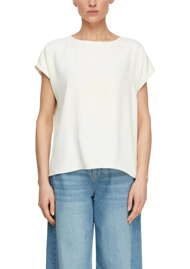 comma-blouses-bluse-kurzarm-rundhals-sommerbluse image 1