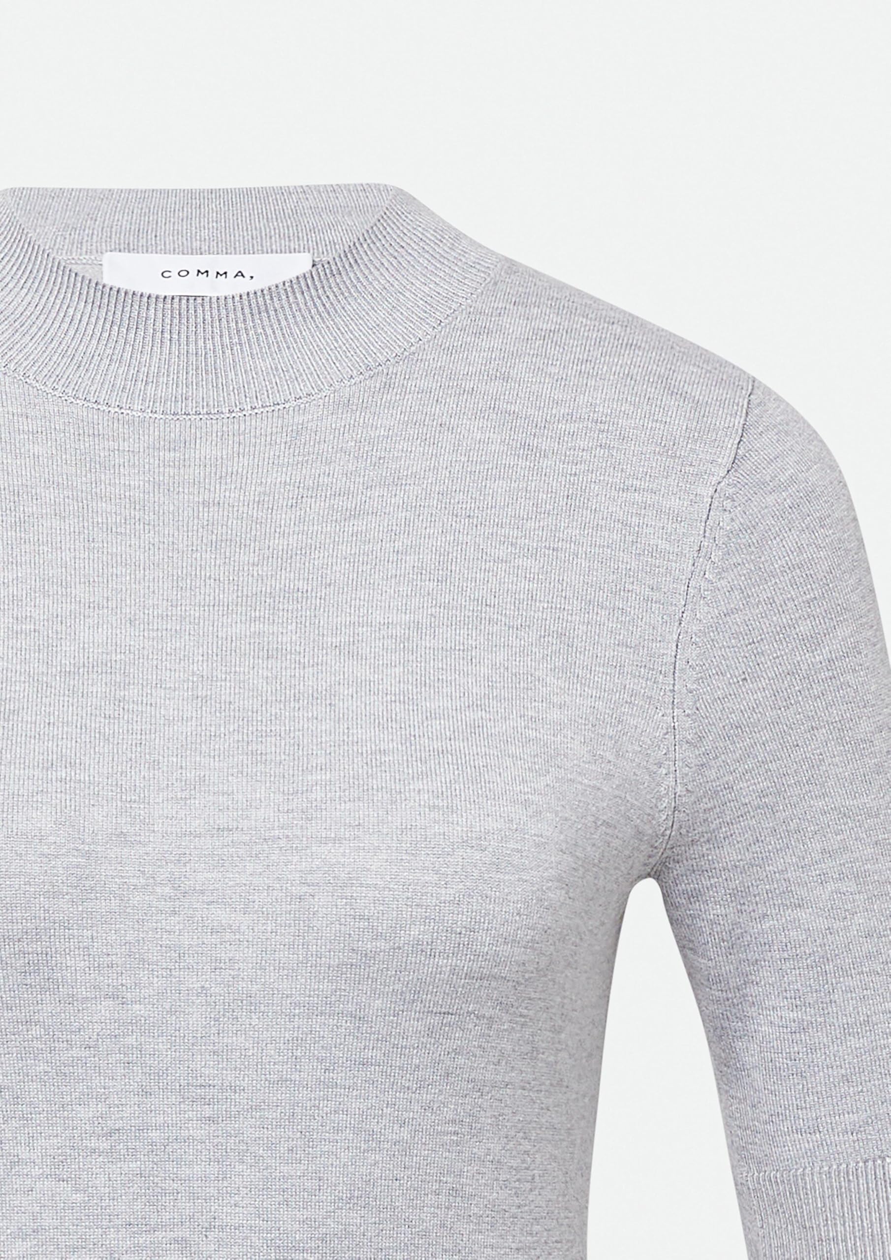 comma-knitwear-pullover-2171323-kurzarm-grau-meliert image 5