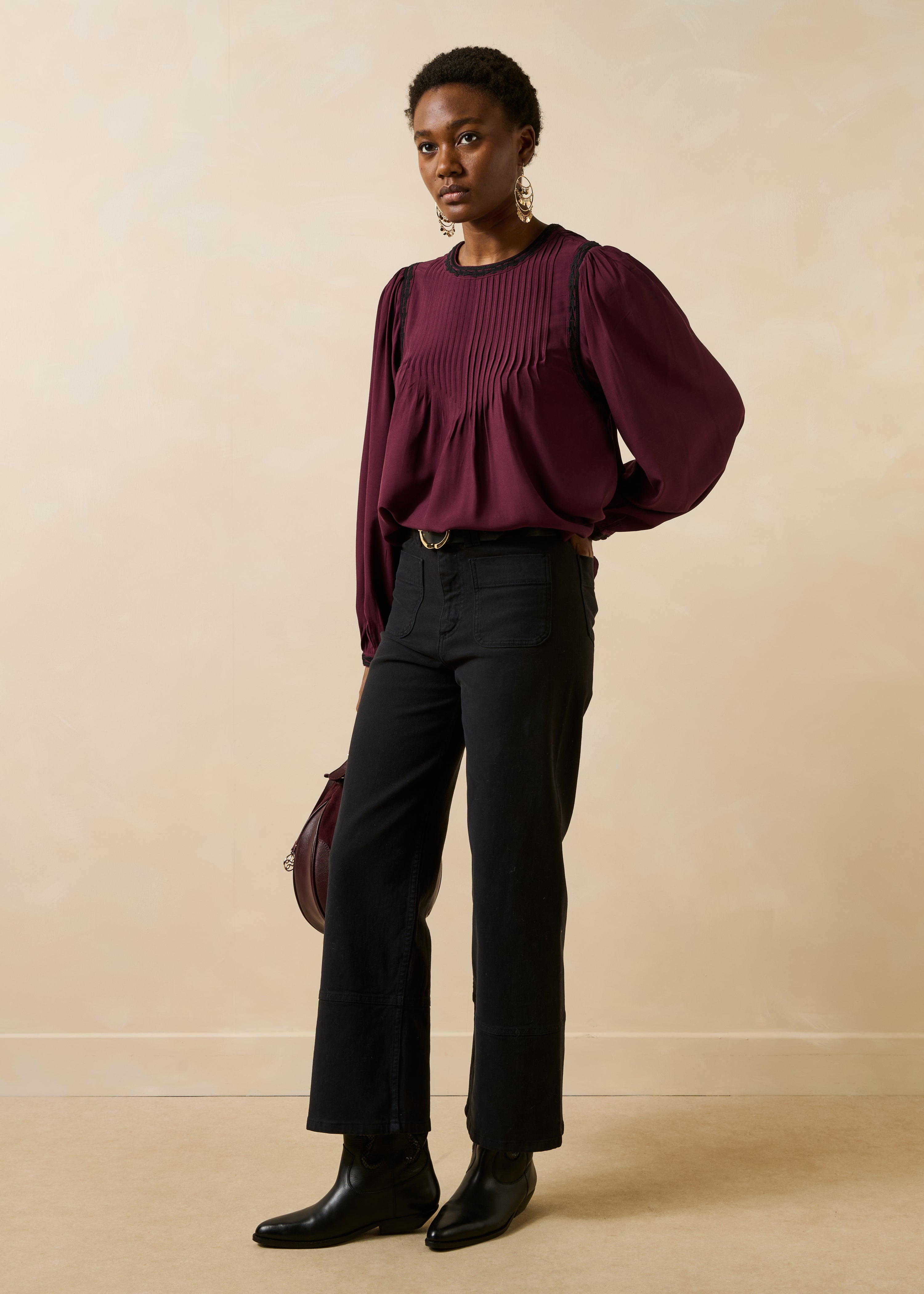 la-f-e-marabout-e-ganji-top-bordeaux-stickerei-langarm image 2