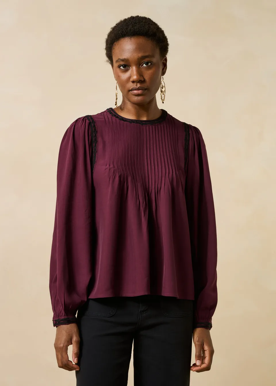 la-f-e-marabout-e-ganji-top-bordeaux-stickerei-langarm image 1
