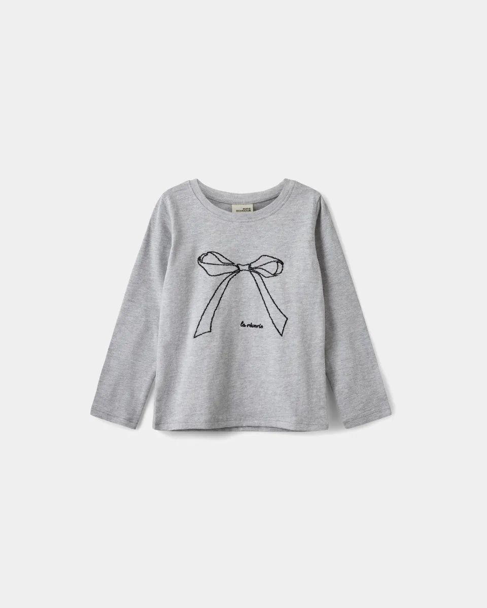 sofie-schnoor-kids-fleur-langarmshirt-grey-melange-schleife image 1