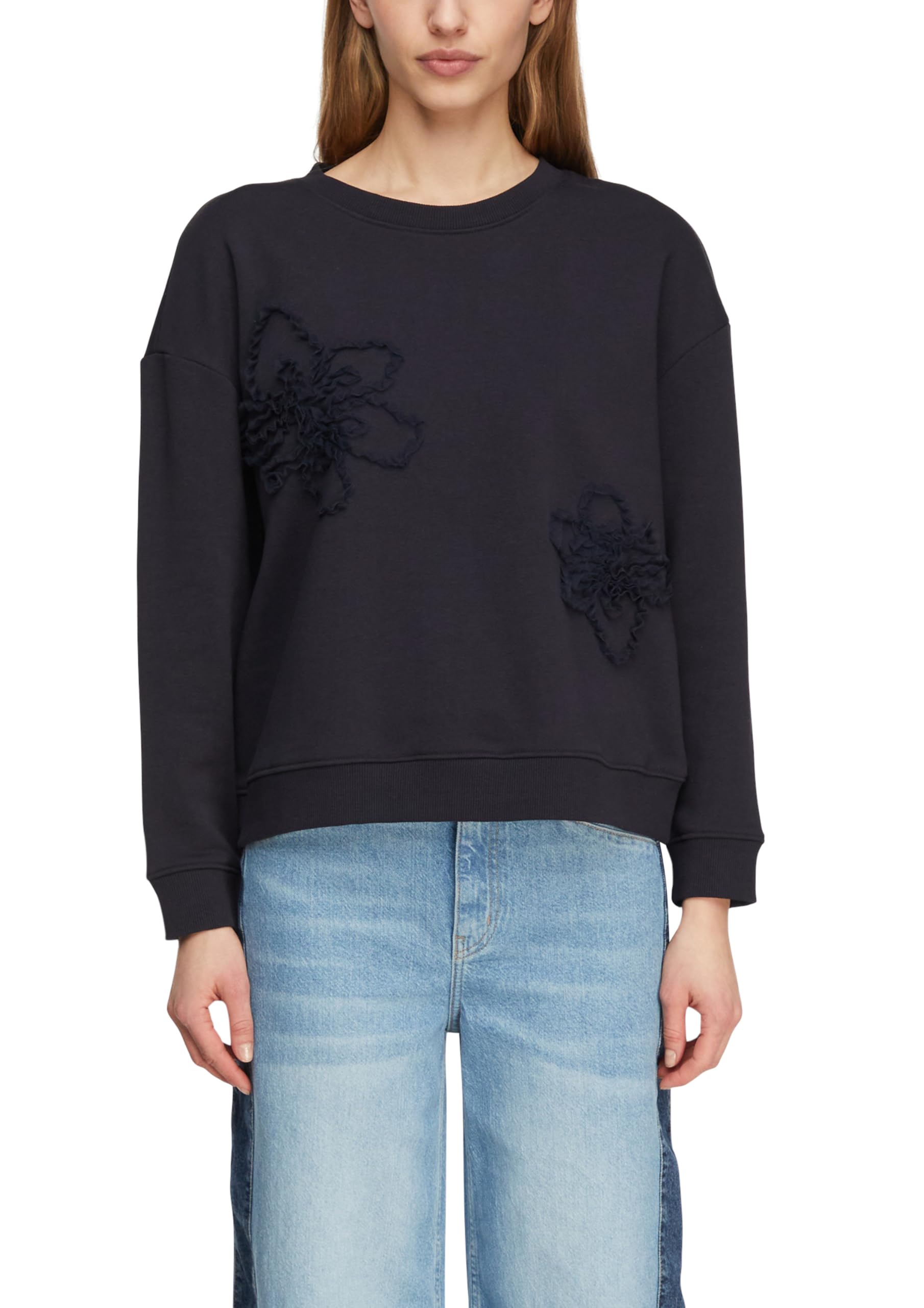 comma-sweatshirt-blumenapplikation-baumwolle-relaxed-fit image 8