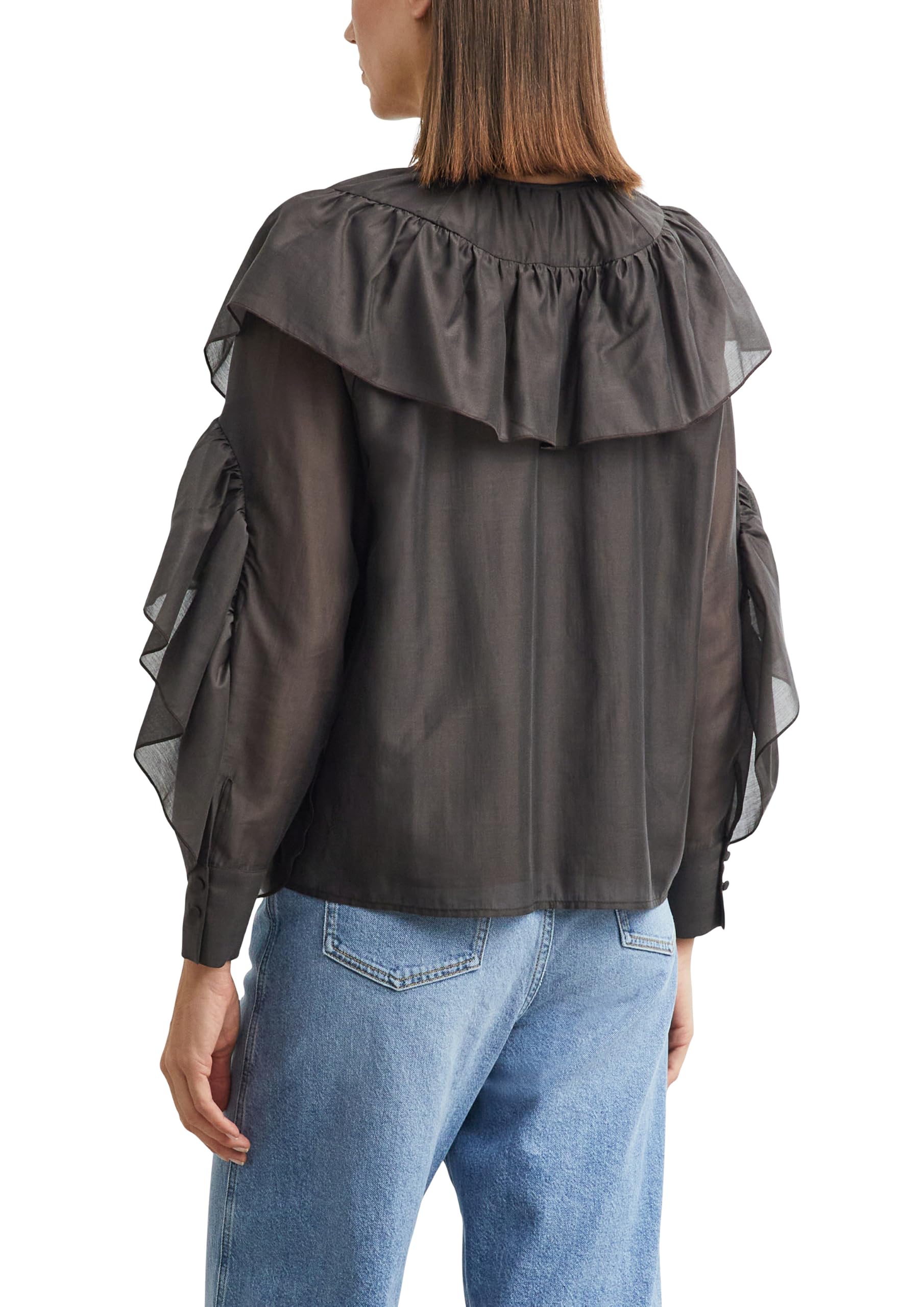 comma-blouses-volant-bluse-langarm-gr-36-mit-raffung image 2