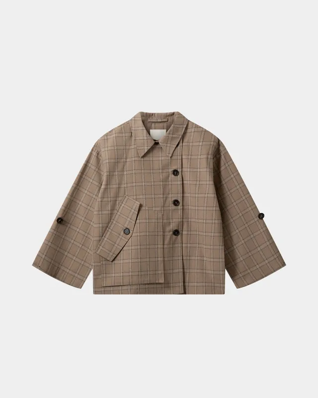 sofie-schnoor-agathasw-jacke-karo-hellbraun image 1