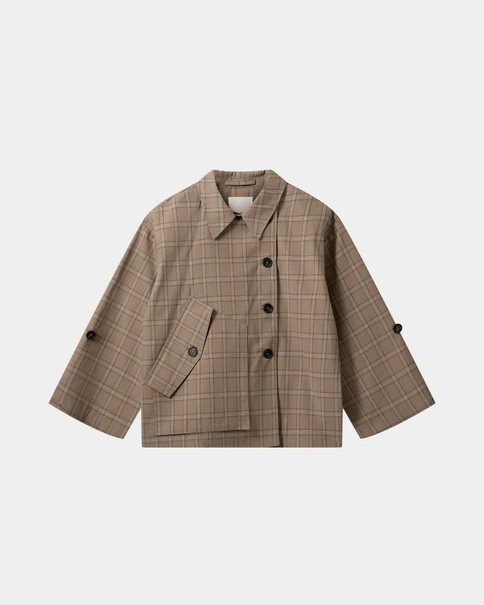 sofie-schnoor-agathasw-jacke-karo-hellbraun image 1