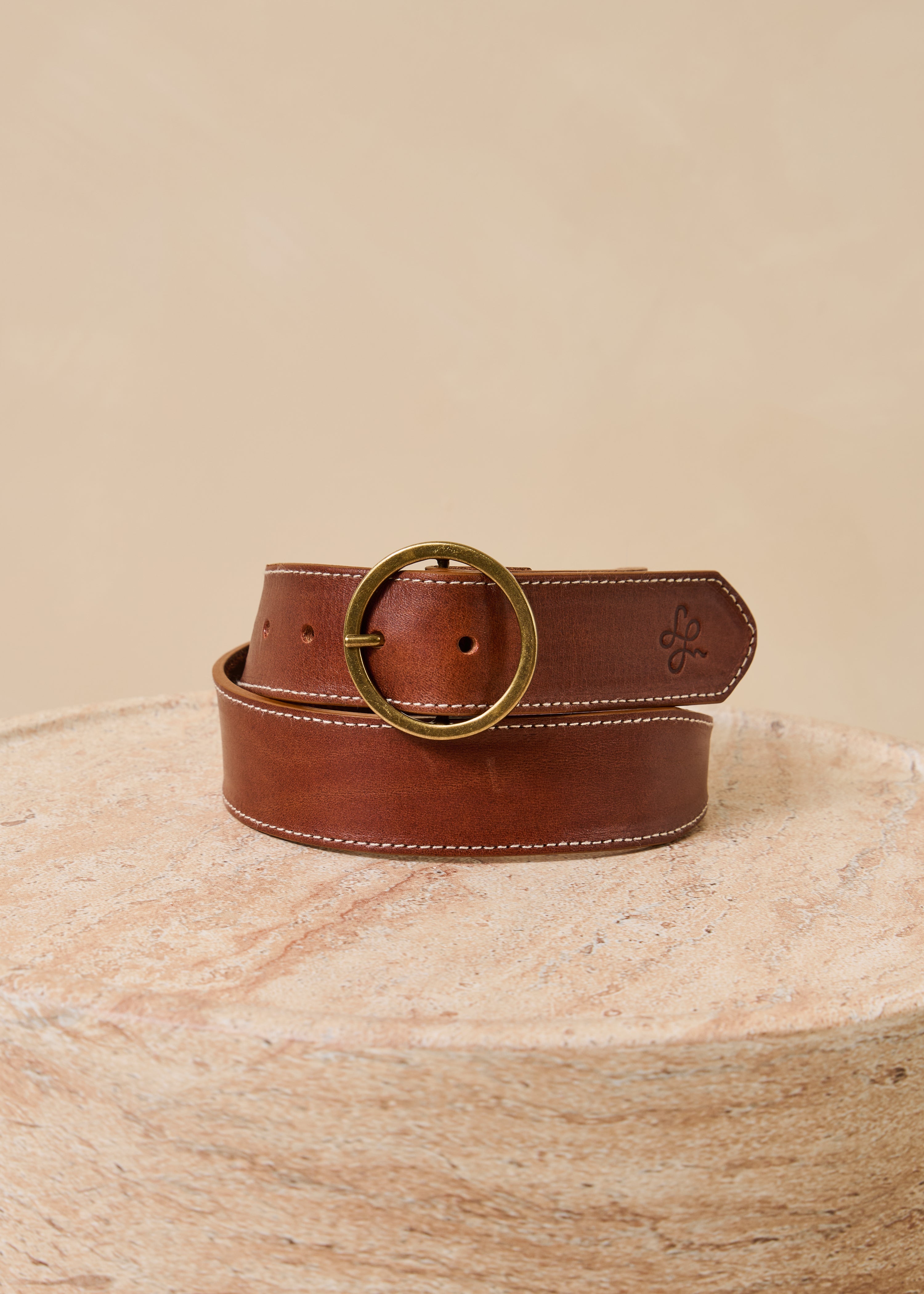 la-f-e-marabout-e-gamo-g-rtel-damen-camel-leder-goldschnalle image 2
