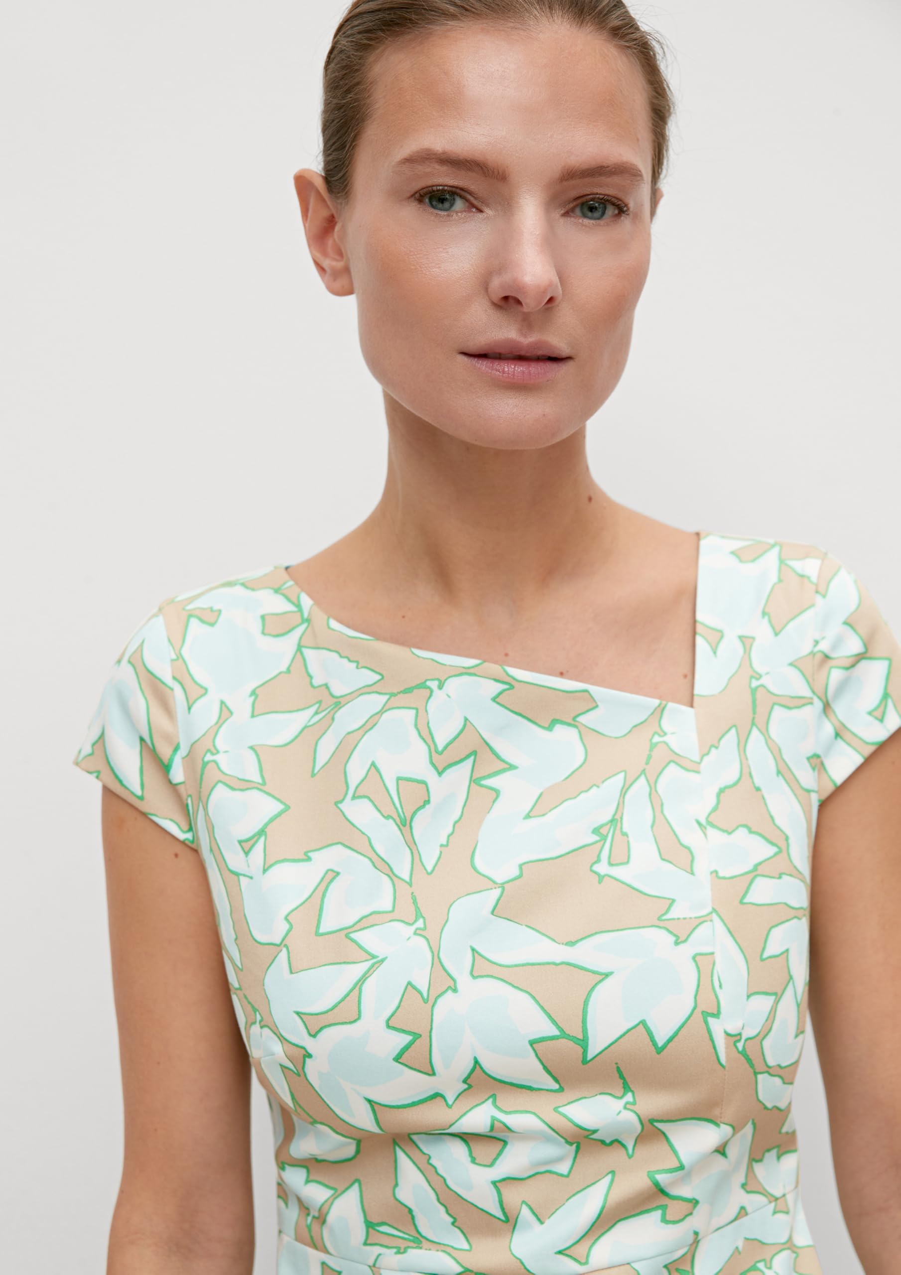 comma-kleid-baumwollsatin-mehrfarbig-gr-e-34 image 3