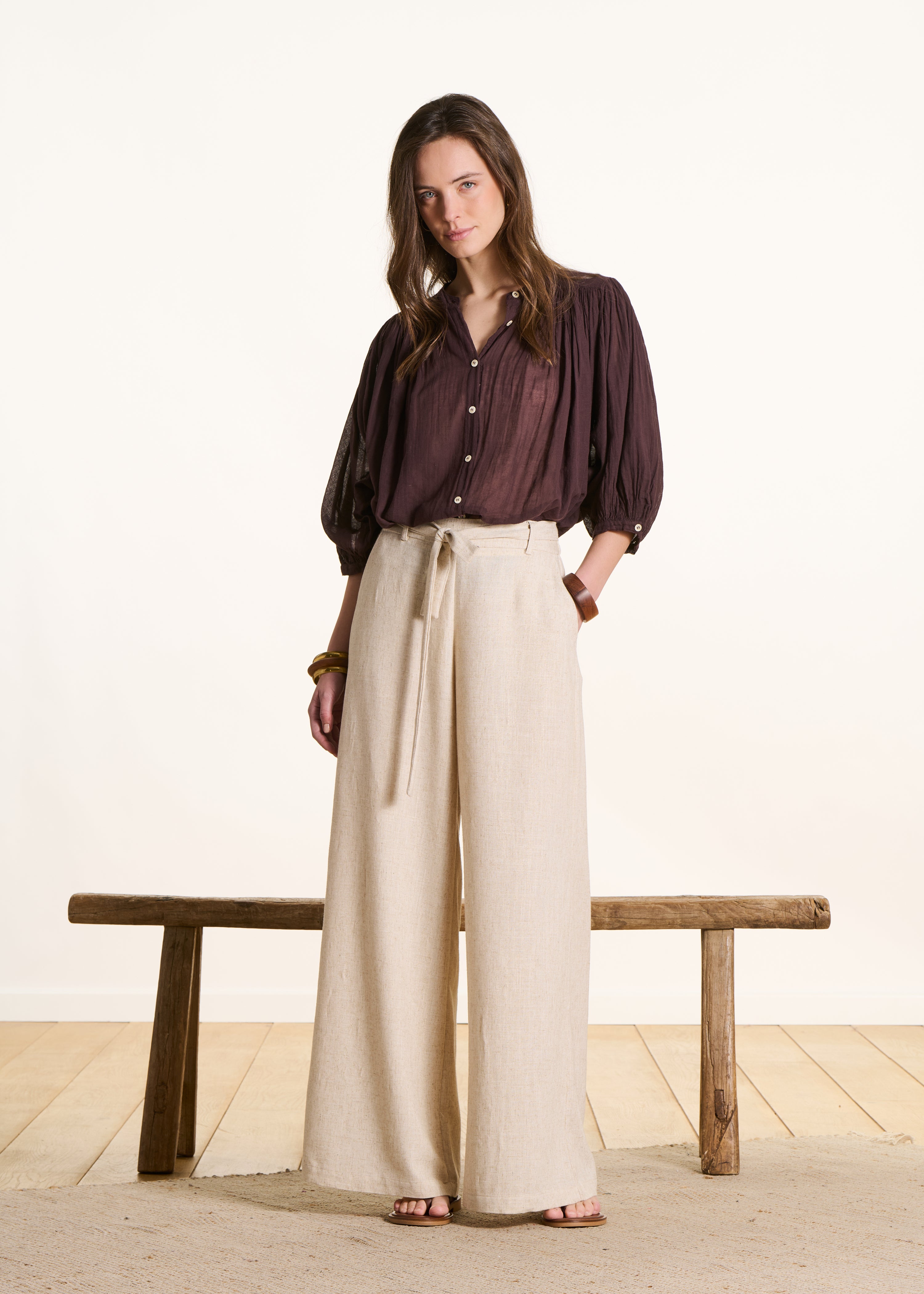 la-f-e-marabout-e-dorony-stoffhose-beige-weit-bindeg-rtel image 1