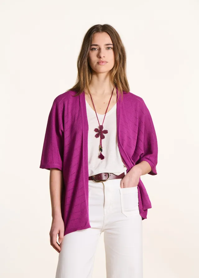 la-f-e-marabout-e-strickweste-violett-gilet-kurzarm image 1