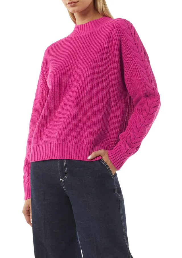 comma-strickpullover-zopfmuster-rmel-pullover-damen image 1