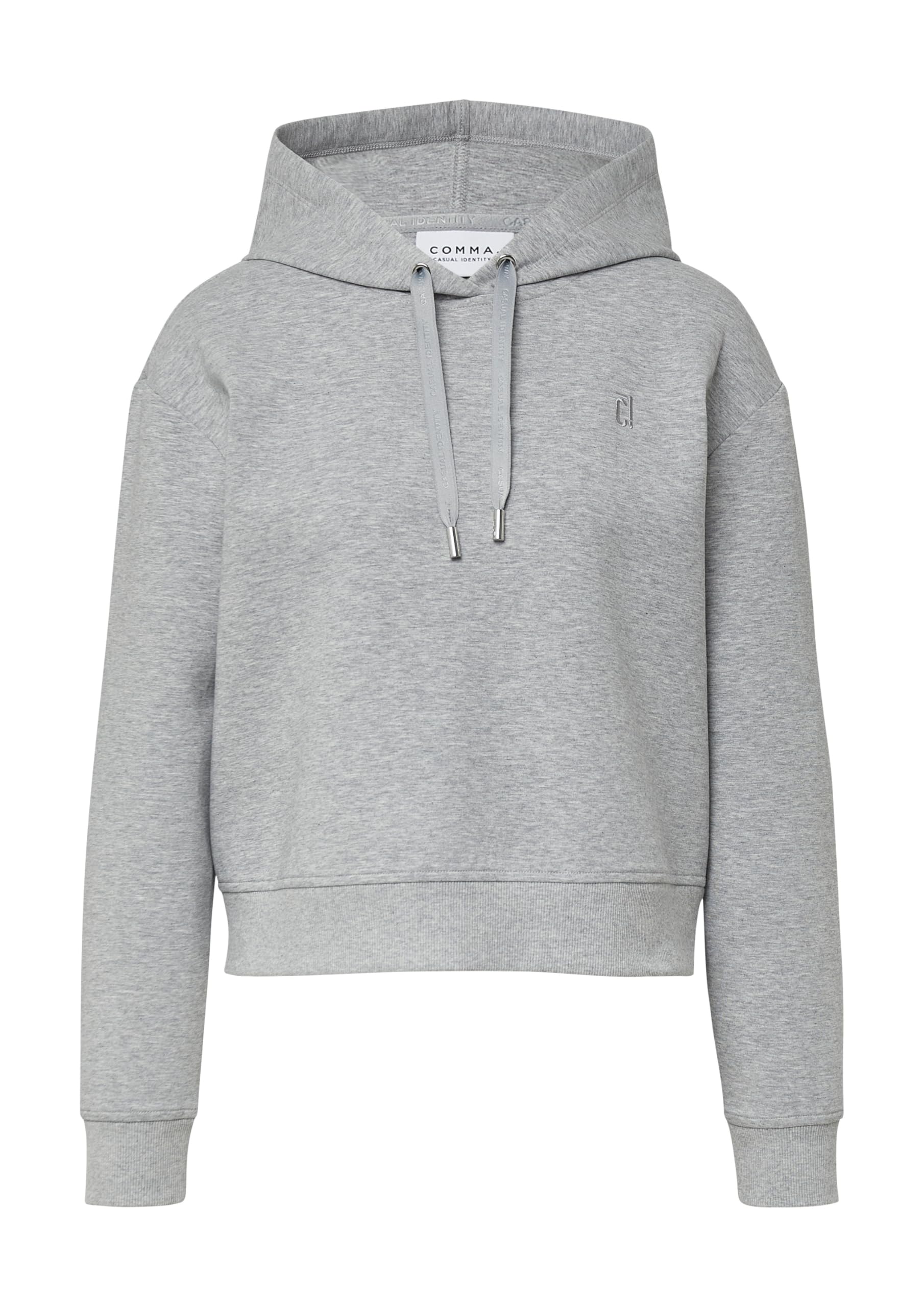 comma-verk-rztes-sweatshirt-kapuze-logo-stickerei-steingrau-44 image 4