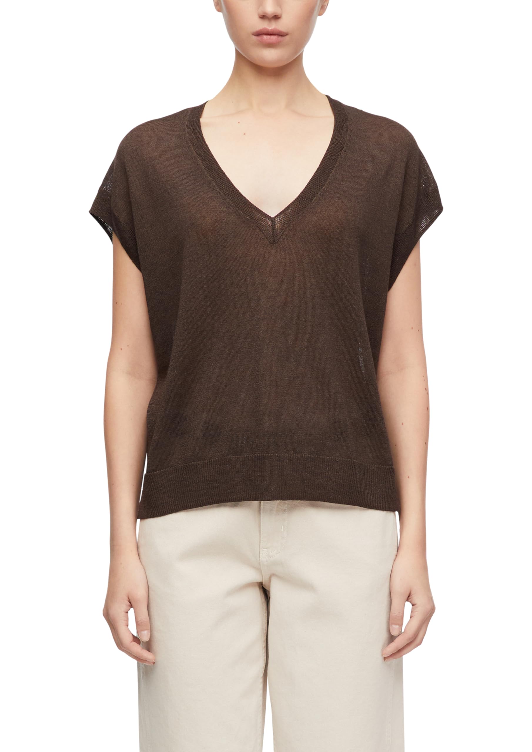 comma-strickpullover-gr-l-dunkelbraun-feinstrick-damen image 1