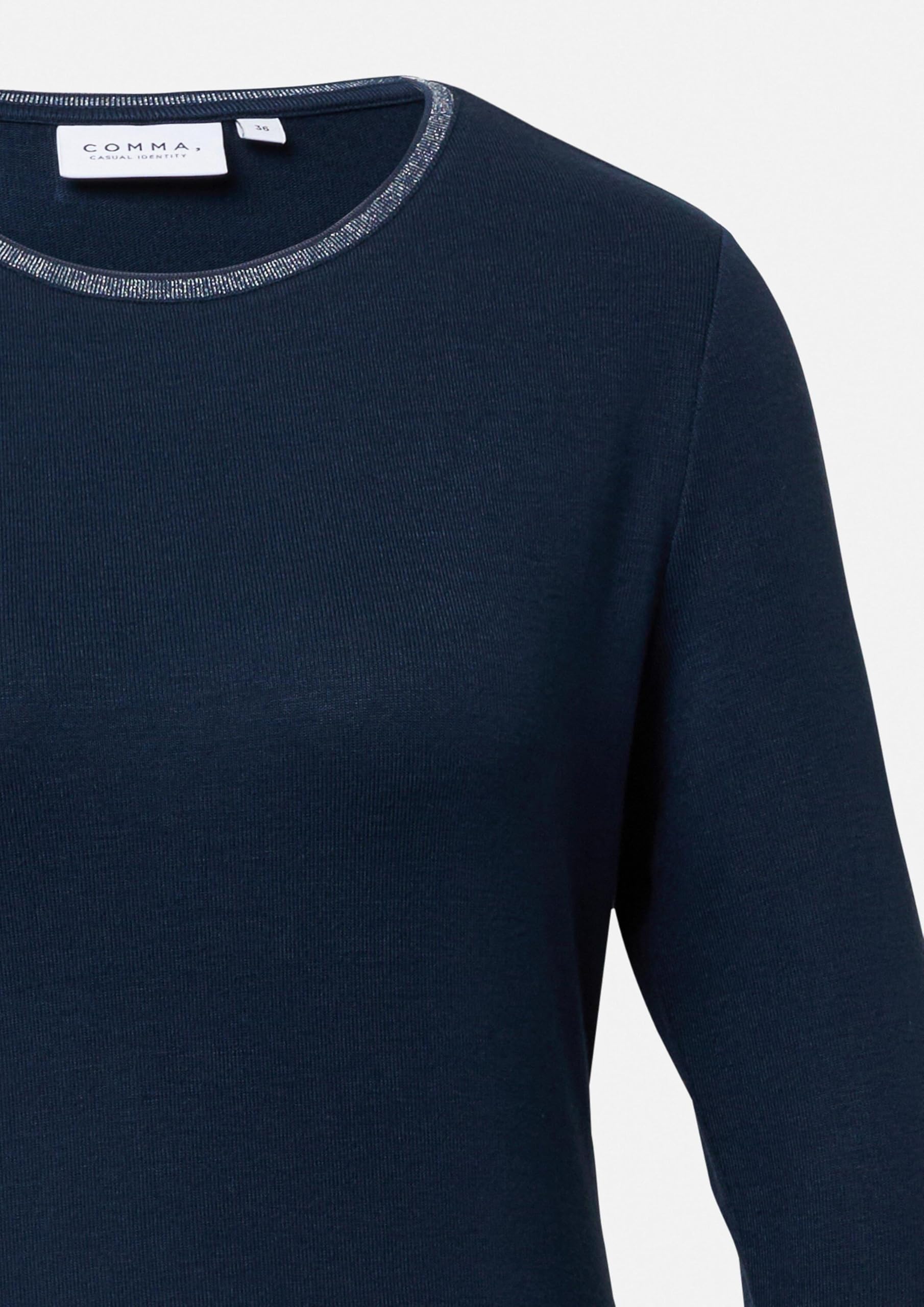 comma-langarmshirt-jersey-glitzer-blau-gr-38 image 5