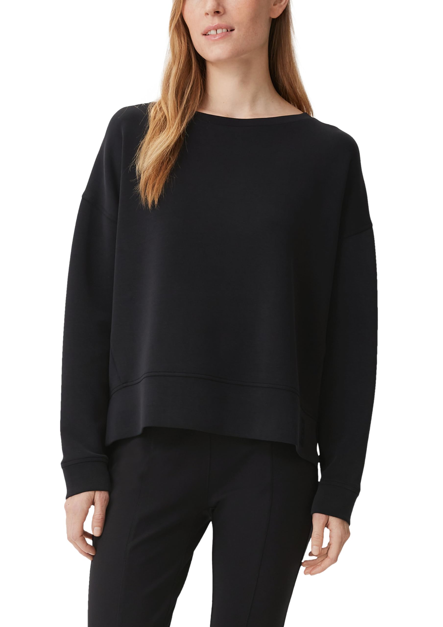 comma-tops-langarmshirt-aus-modalmix-schwarz image 1