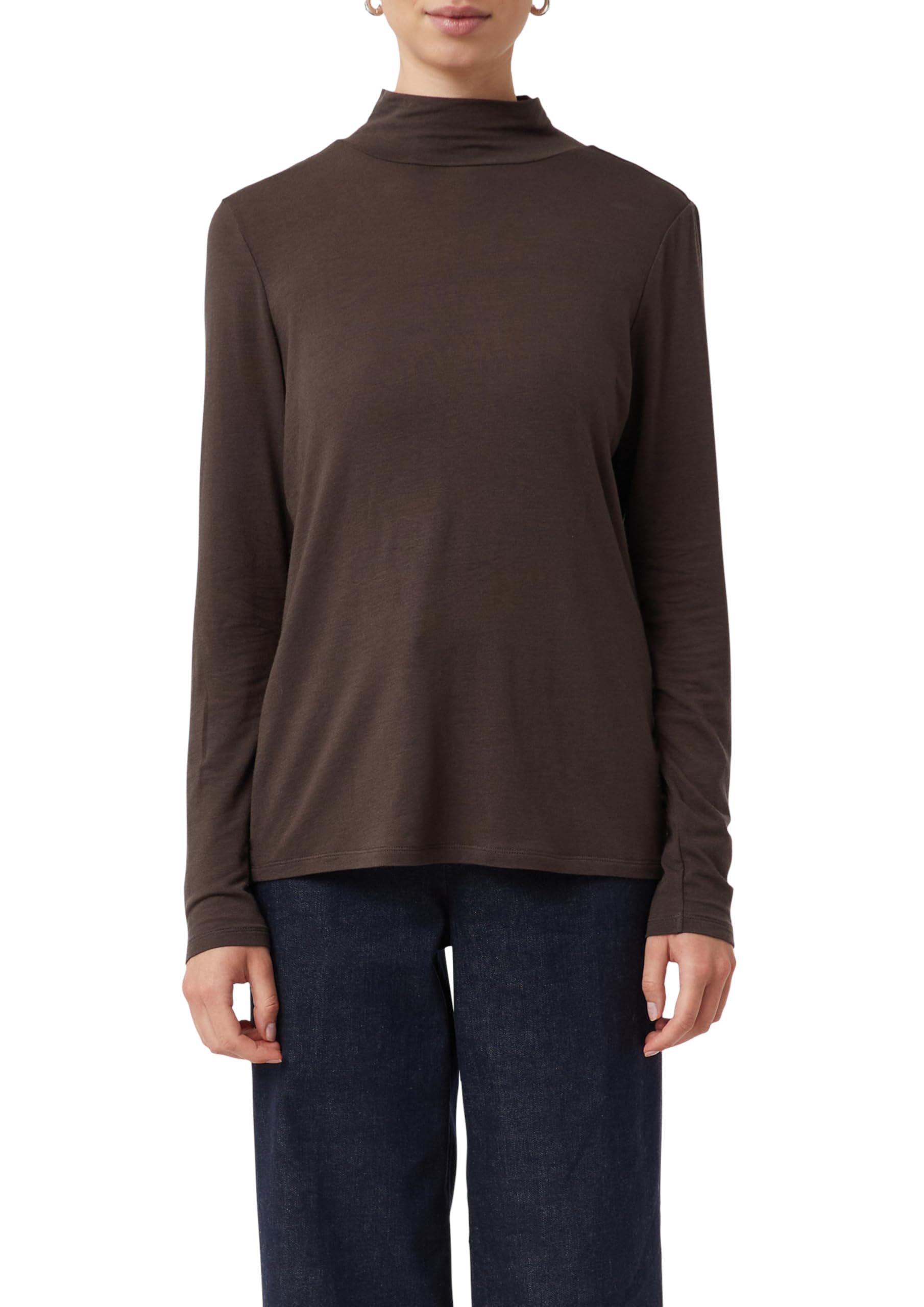 comma-tops-semitransparentes-shirt-stehkragen-top image 1