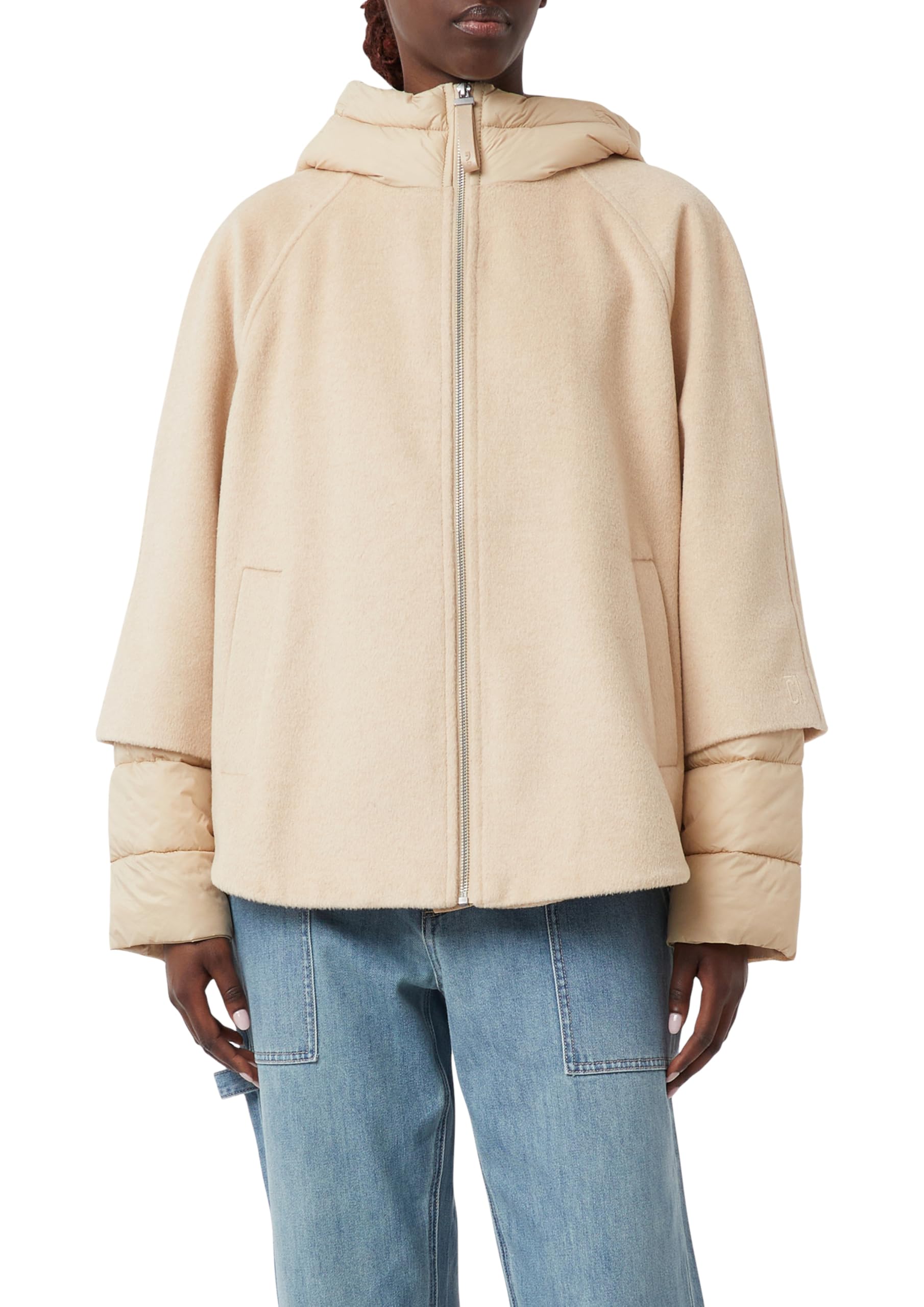 comma-cape-jacke-wollmix-mantel-gr-e-l-mit-kapuze image 1
