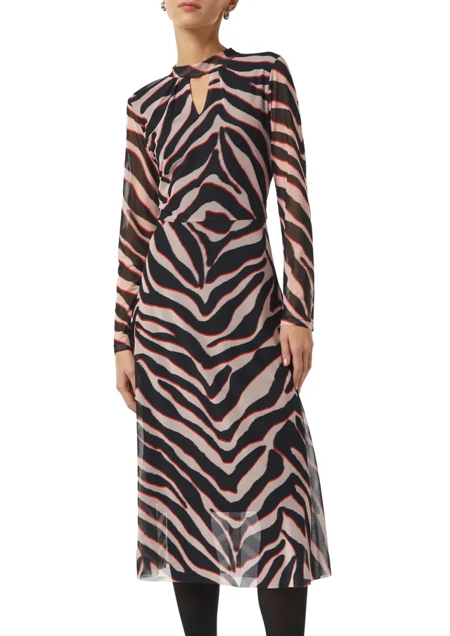 comma-mesh-kleid-mit-stehkragen-kleid-gr-44-animal-print image 1