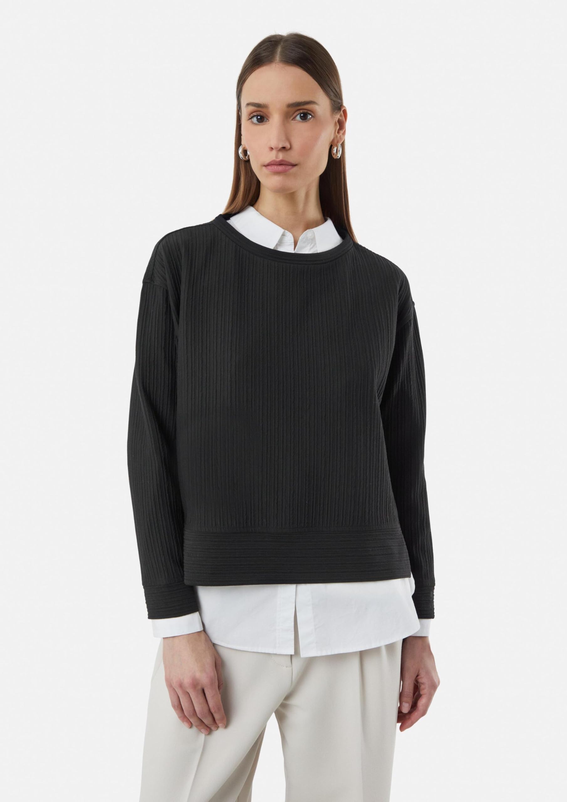 comma-strukturiertes-sweatshirt-pullover-gr-e-38-mit-b-ndchen image 7
