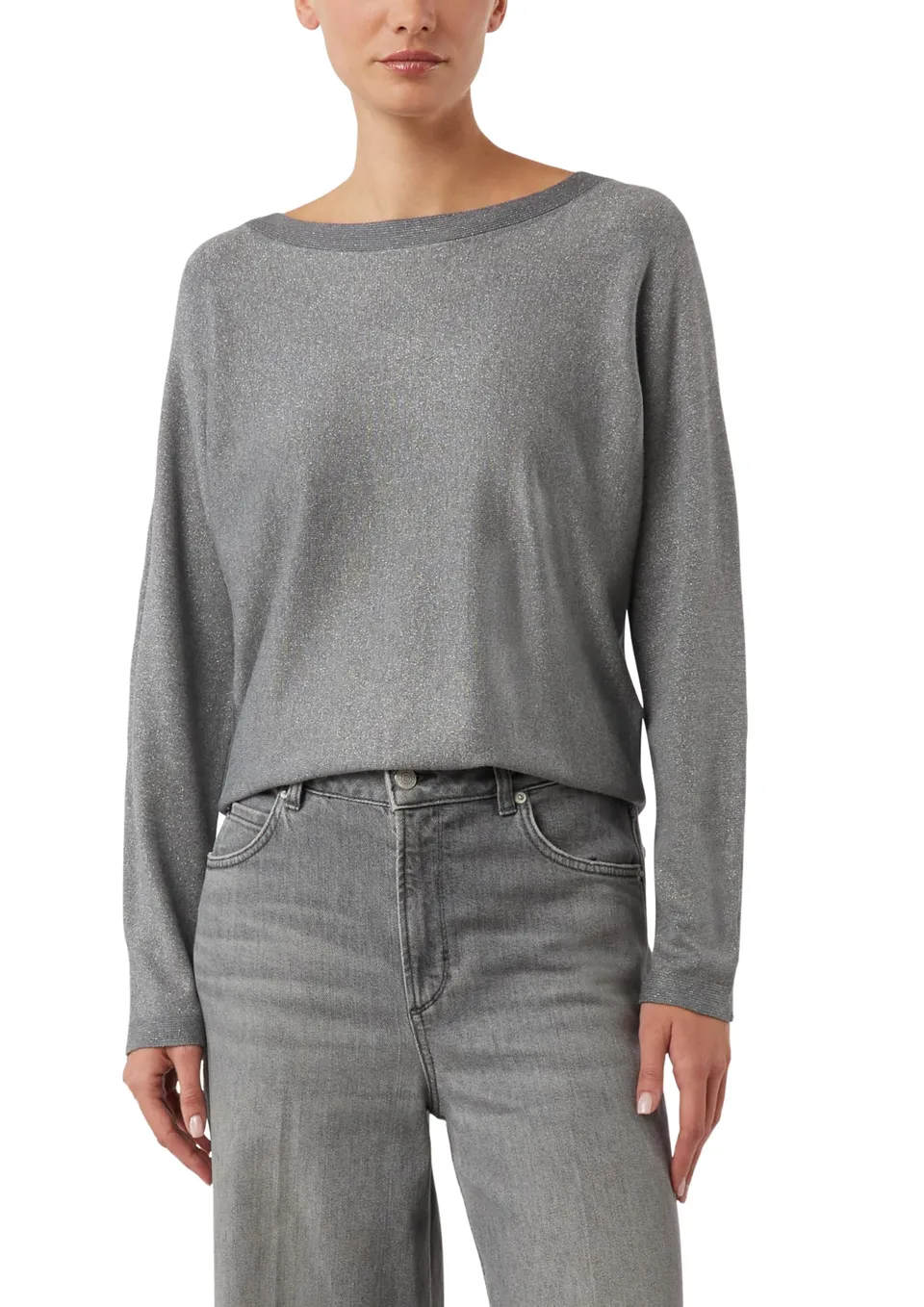 comma-knitwear-feinstrick-pullover-fledermaus-rmel-gr-42-glitzer image 1
