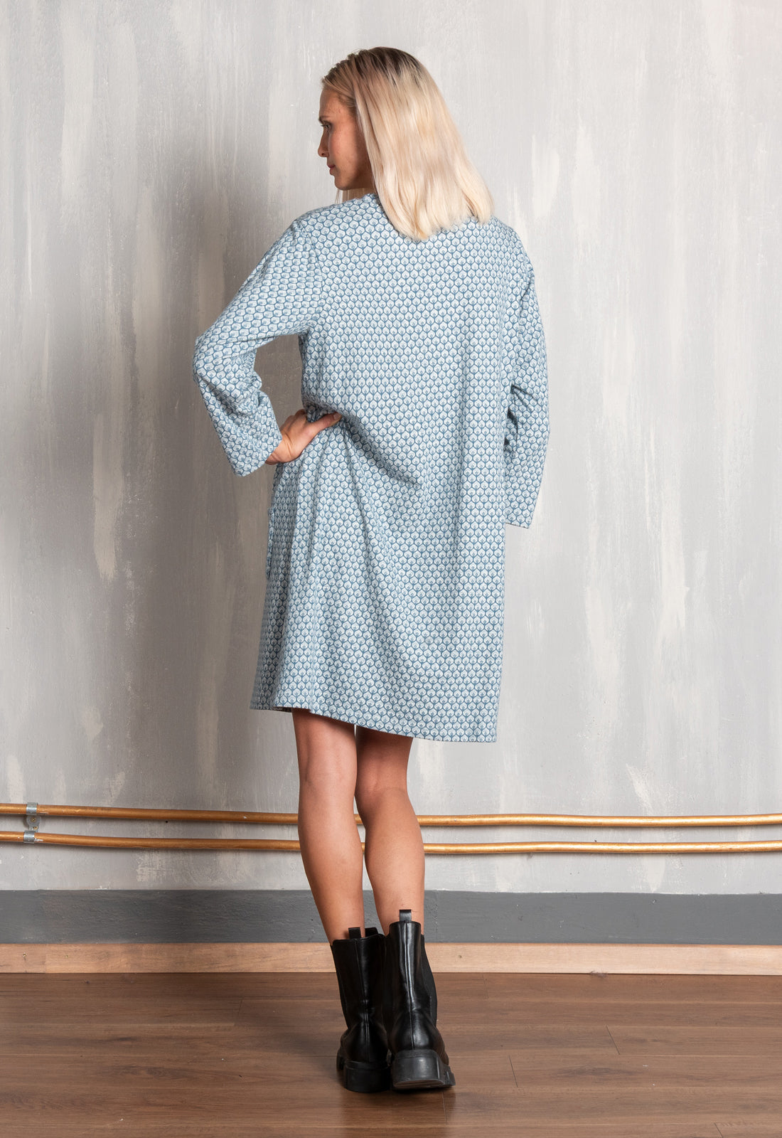 moshiki-dress-g7-a-linien-kleid-aqua-jacquard-bio-baumwolle image 6